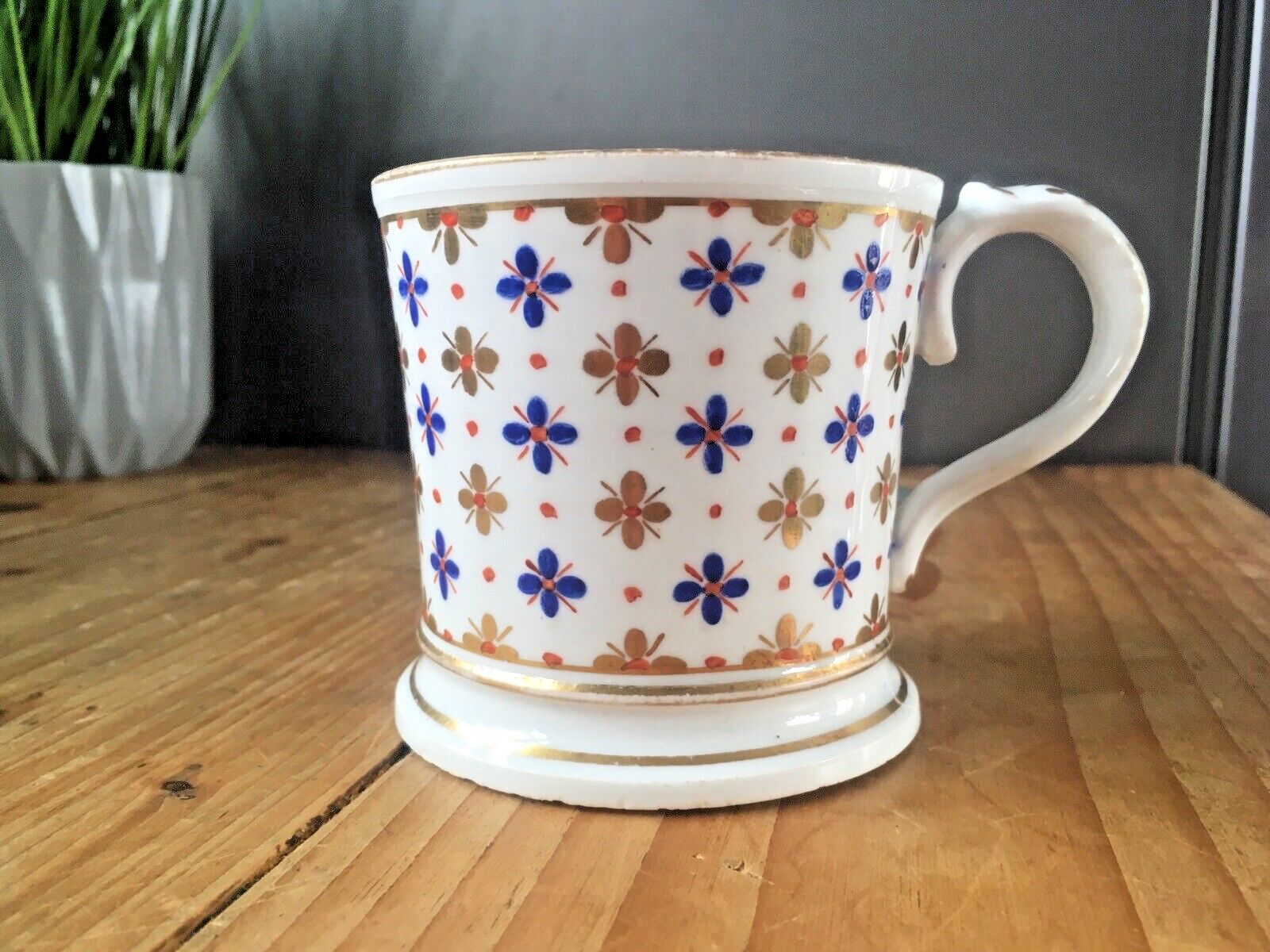 Rare Antique Coalport China Floral Quatrefoil Gilded Cabinet Cup Mug Tankard photo furniture