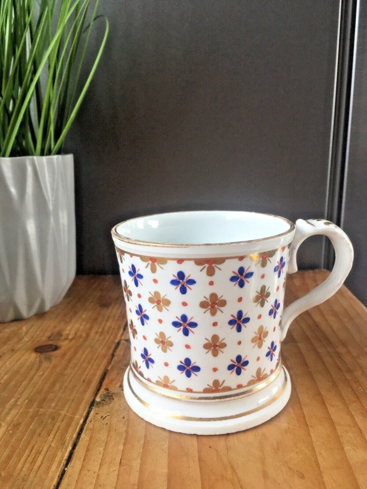 Rare Antique Coalport China Floral Quatrefoil Gilded Cabinet Cup Mug Tankard photo Home Decor