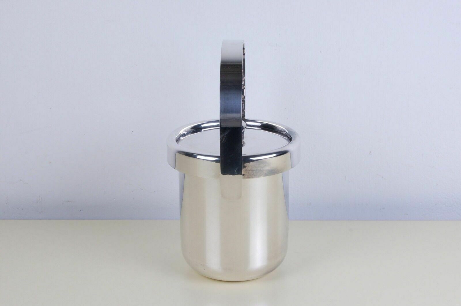 Ice Bucket Design From The 70s 80s Silver Plated Pm Italy With Tongs photo vinterior
