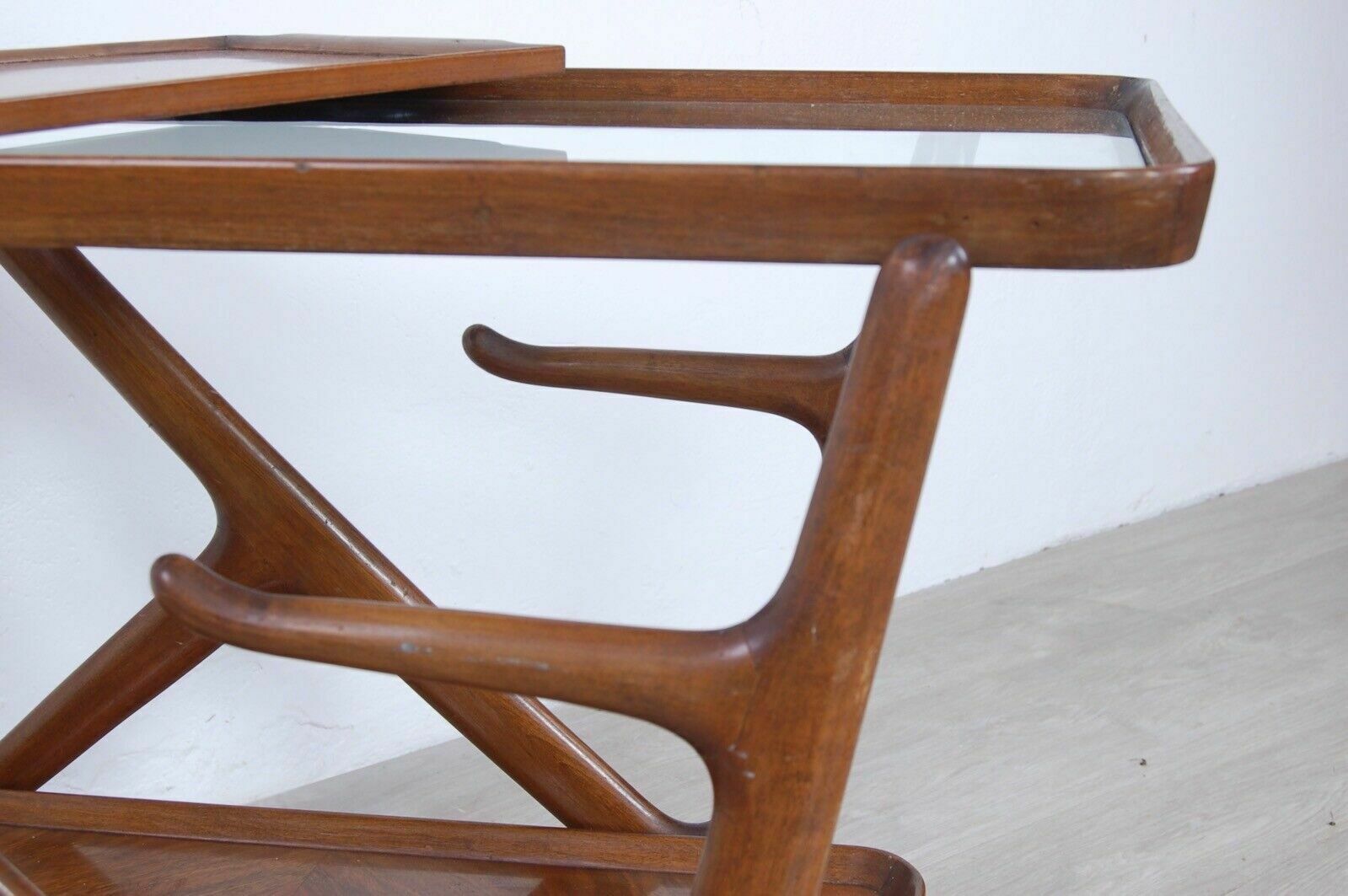 Furniture Cesare Lacca For Cassina Bar Trolley With Beech Wood Design From The 1950s photo