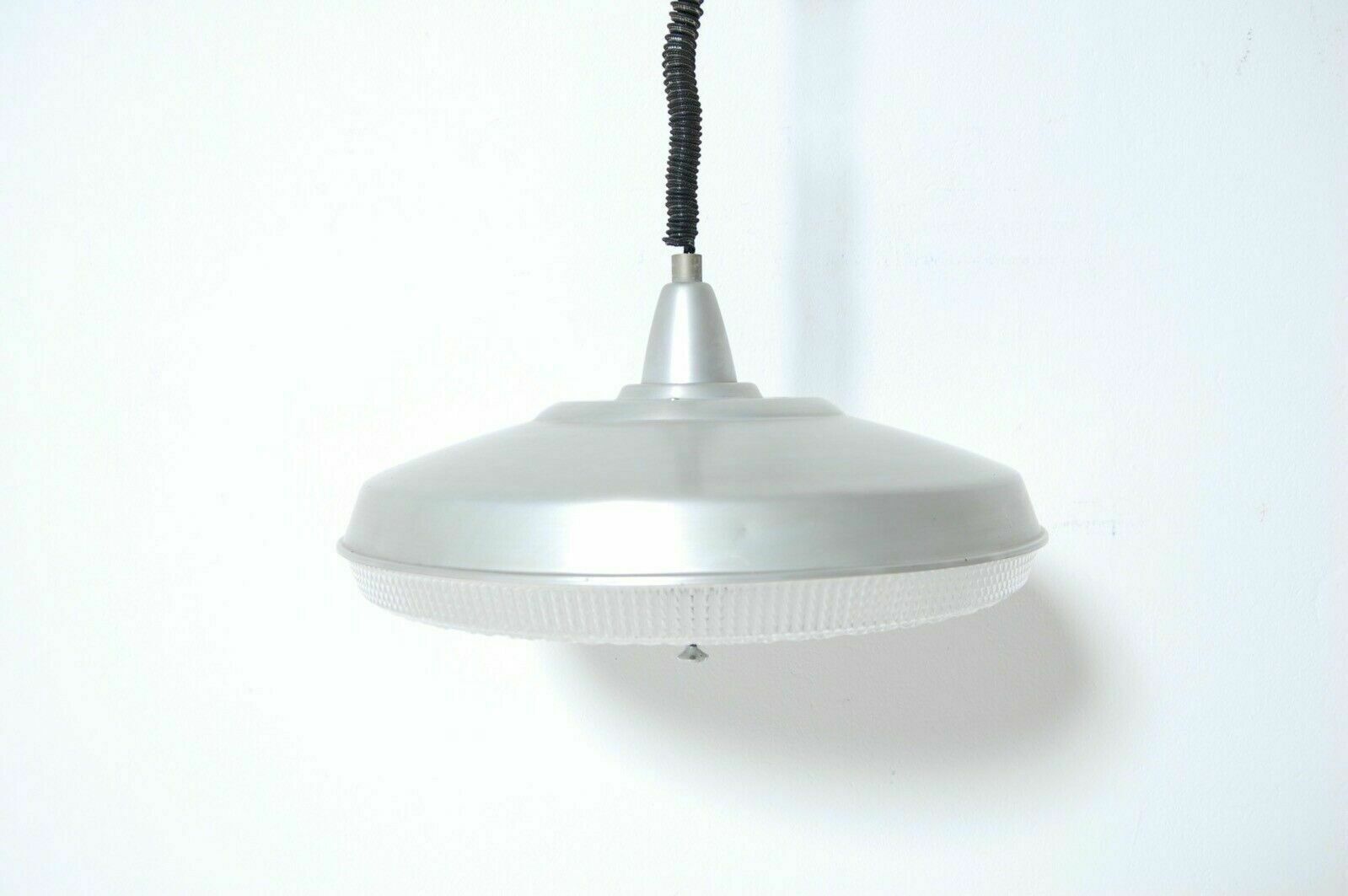 Up And Down Chandelier From The 50s In Aluminum And Plastic. Italian Manufacture photo vinterior