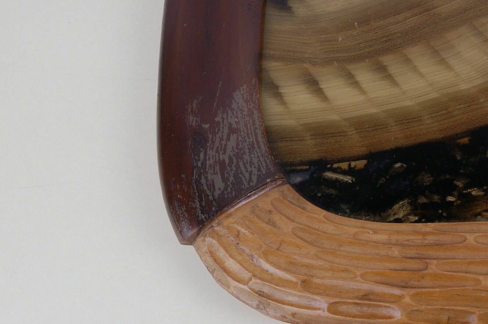 Wooden Tray Worked In Various Essences And Fratelli Cerati Glass From The 60s And 70s photo Home Decor