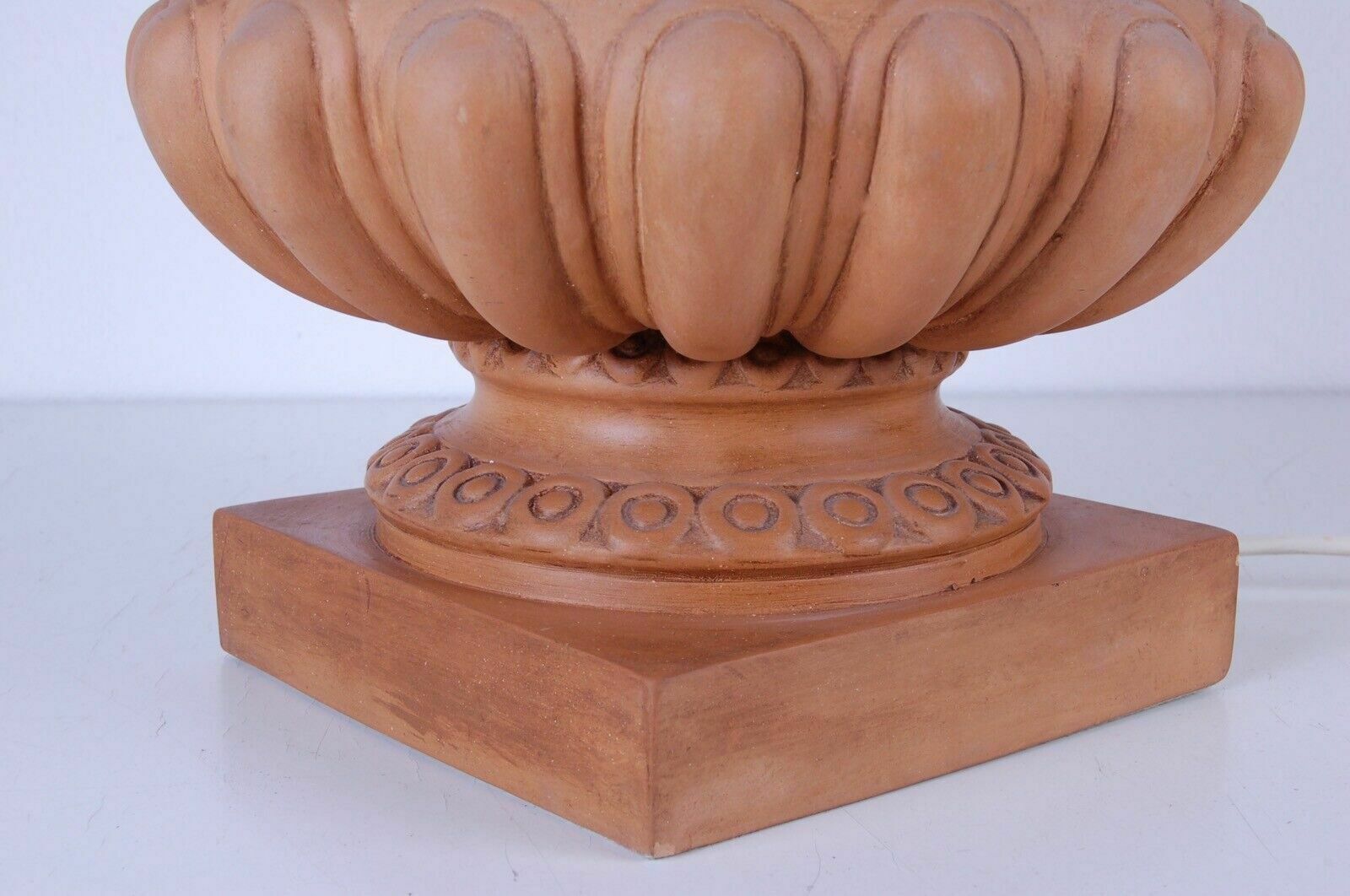 Colored Worked Terracotta And Brass Table Lamp, A. Bianchini Florence. photo furniture