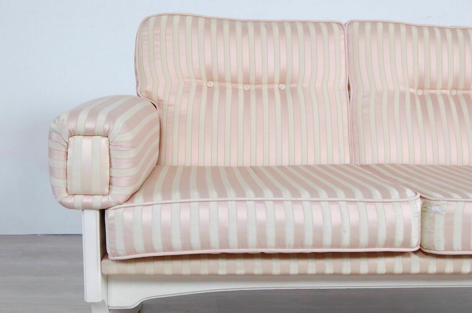 70s Design Sofa Vintage Sofa Wooden Structure With Sormani Style Curves photo for sale
