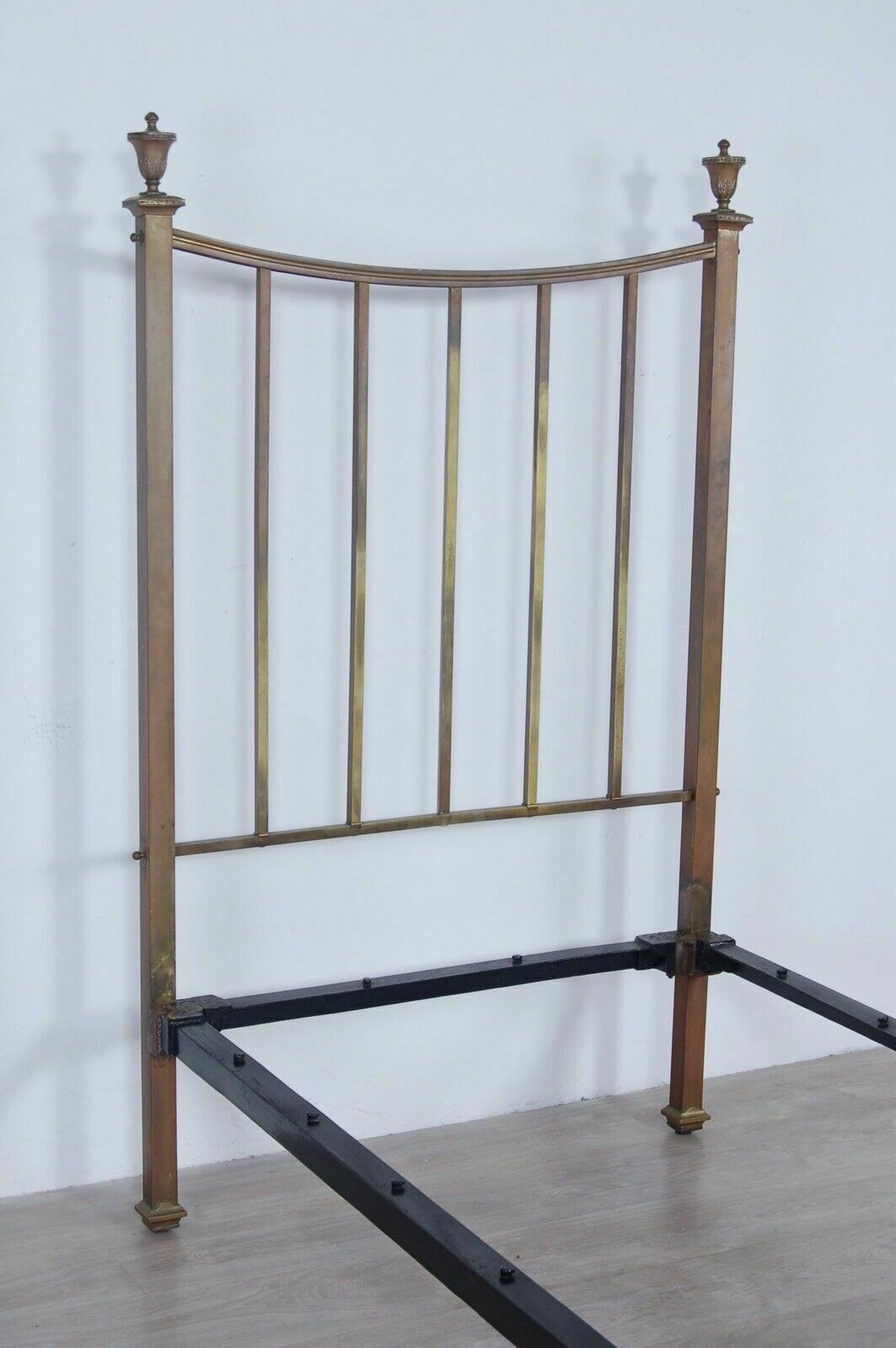 Antique Single Bed Structure In Brass From The Late 1800s And Early 1900s. Old Headboard photo buy