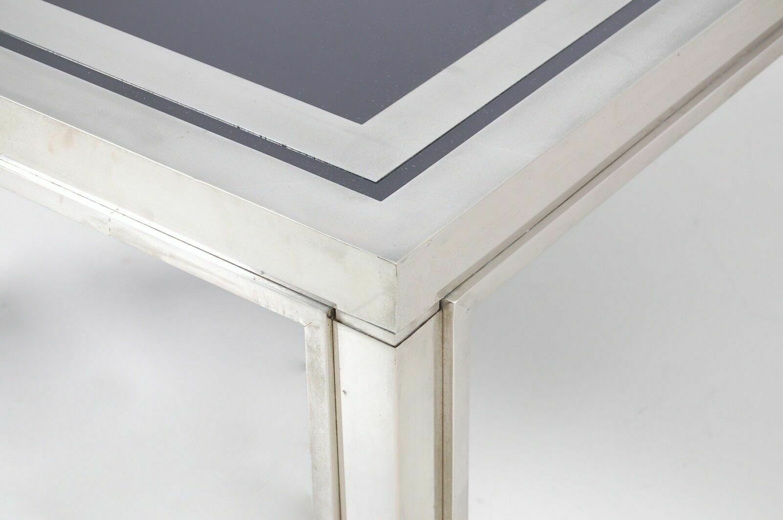 Table, Coffee Table, 70s Design, Steel And Smoked Glass. photo buy