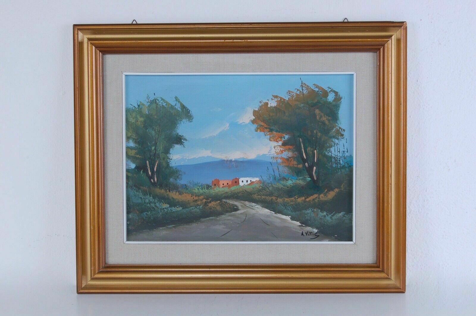 Pair Of A. Vitis Paintings, Oil On Wood. Landscapes. photo furniture
