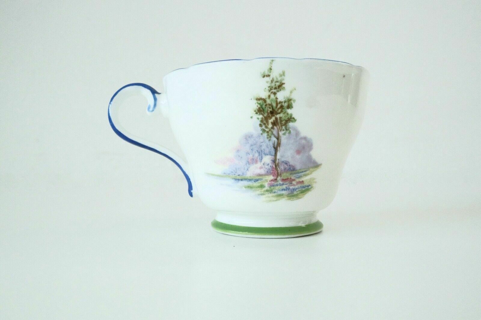 photo furniture Aynsley England Bone China Landscape Birch Collection Teacup With Stand