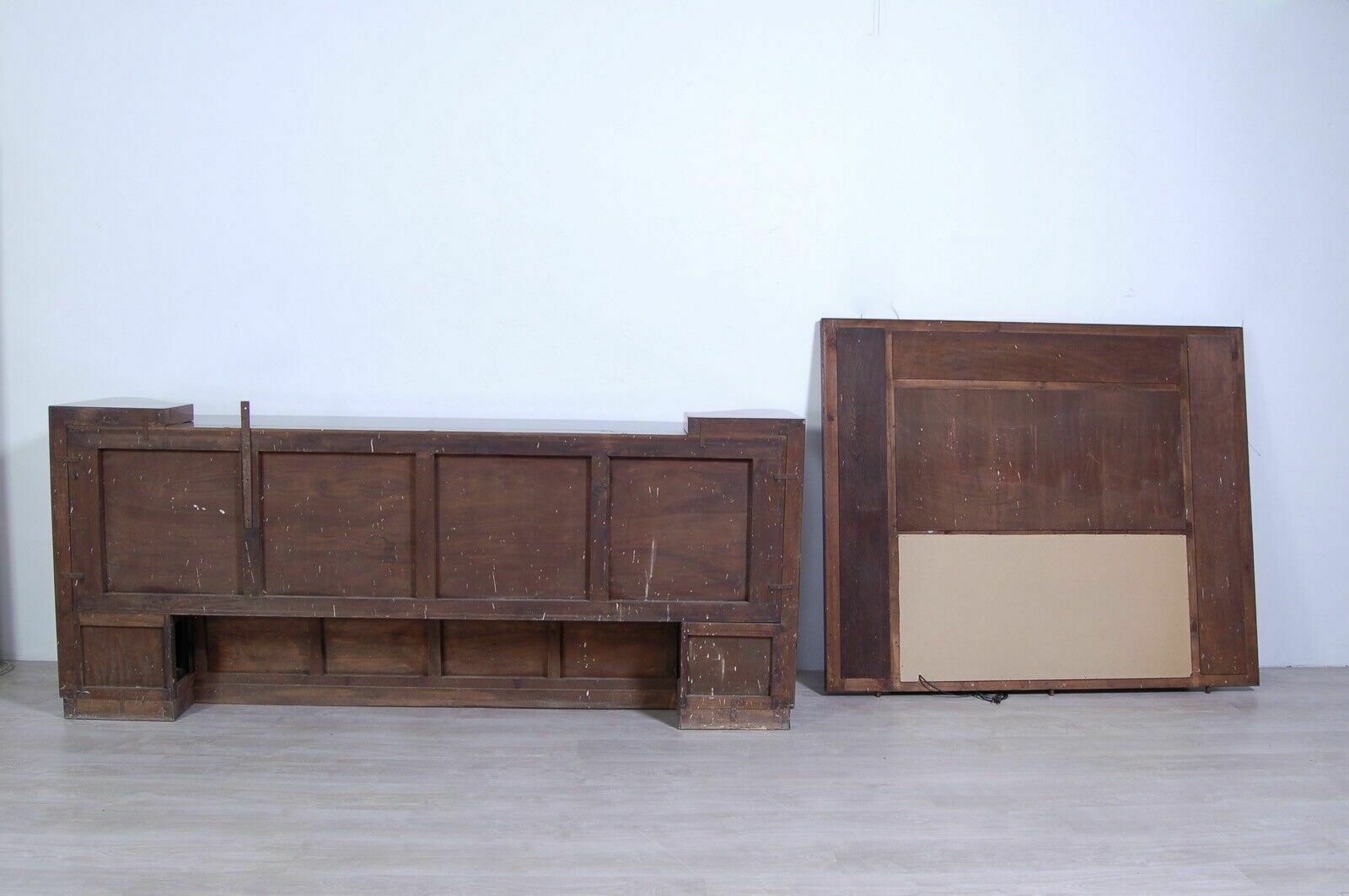 900.0 Art Decò Sideboard Buffet Briarwood Double Essence Large Mirror With Light 30s photo