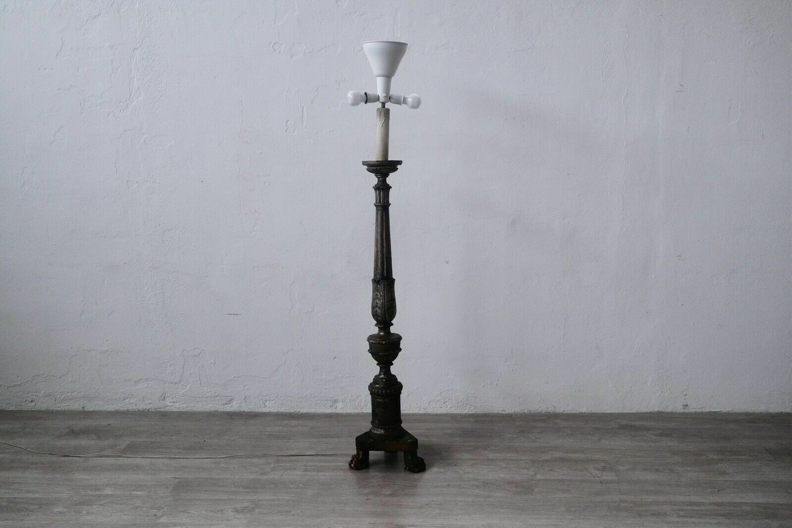 Antique Wooden Candle Holder Old Ecclesiastical Candlestick Floor Lamp 800 photo furniture