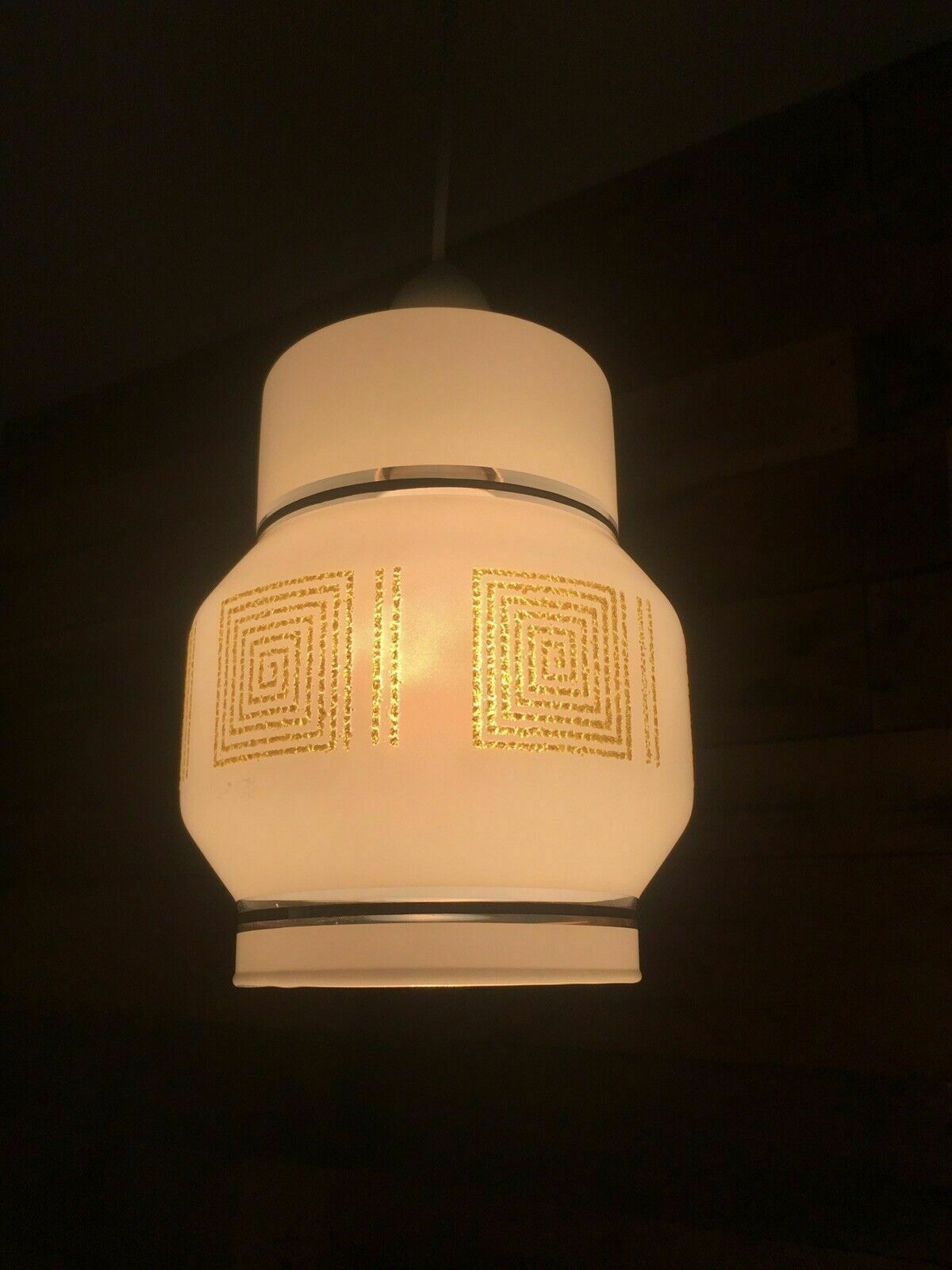 Greek Key Glass Light Lamp Shade