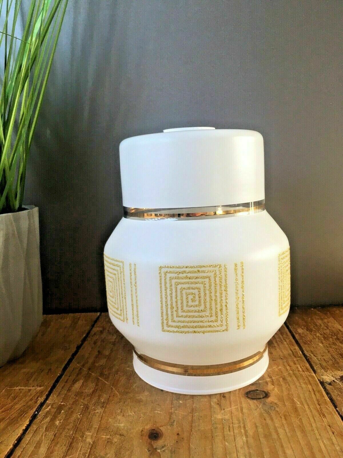 Greek Key Glass Light Lamp Shade photo furniture