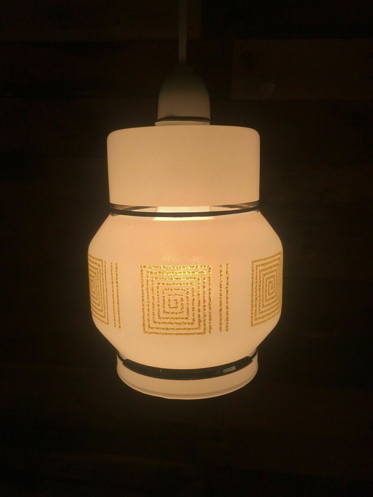 Lighting Greek Key Glass Light Lamp Shade photo