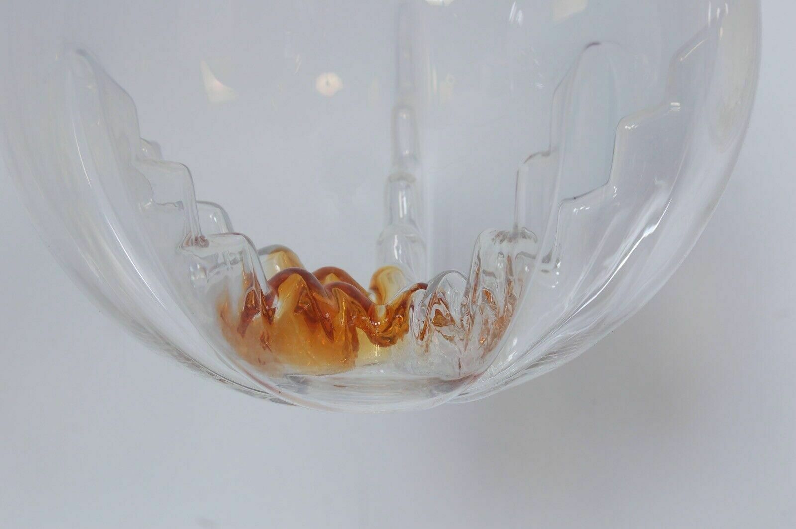 photo for sale Design Chandelier From The 70s With Three Lights In Steel And Murano Glass In The Mazzega Style