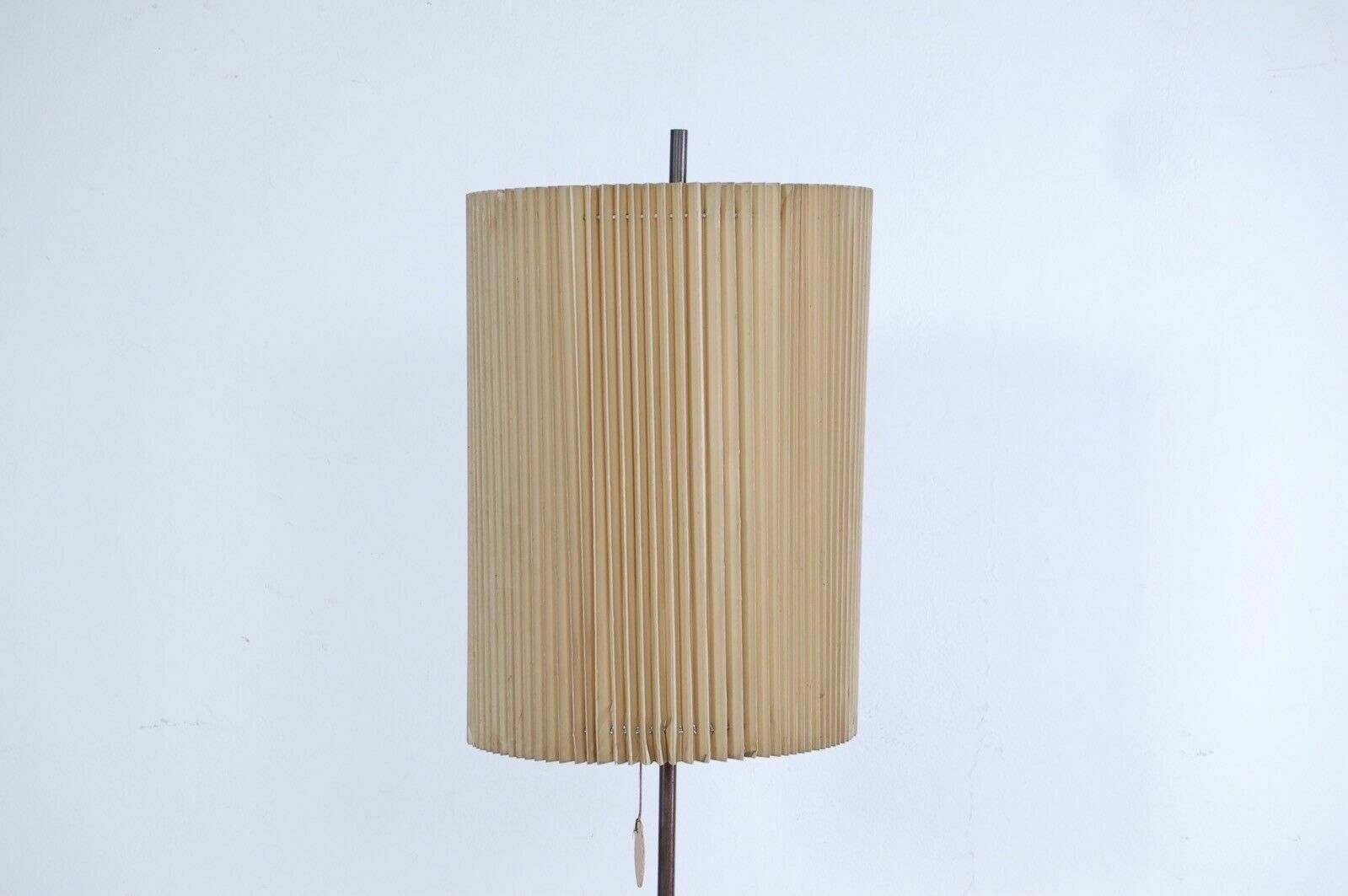 Mid Century Floor Lamp In Brass With Vintage 50s Pleated Lampshade photo buy