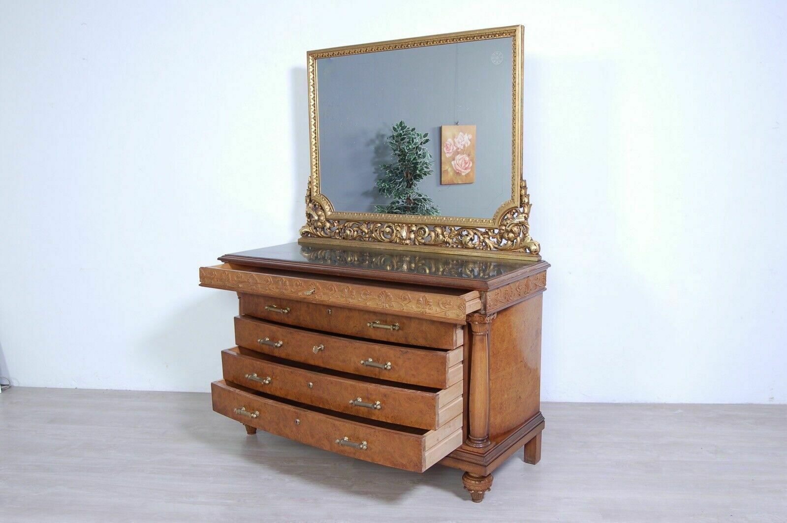 Liberty Chest Of Drawers Large Chest Of Drawers Gilt Frame Mirror Green Marble Top photo buy