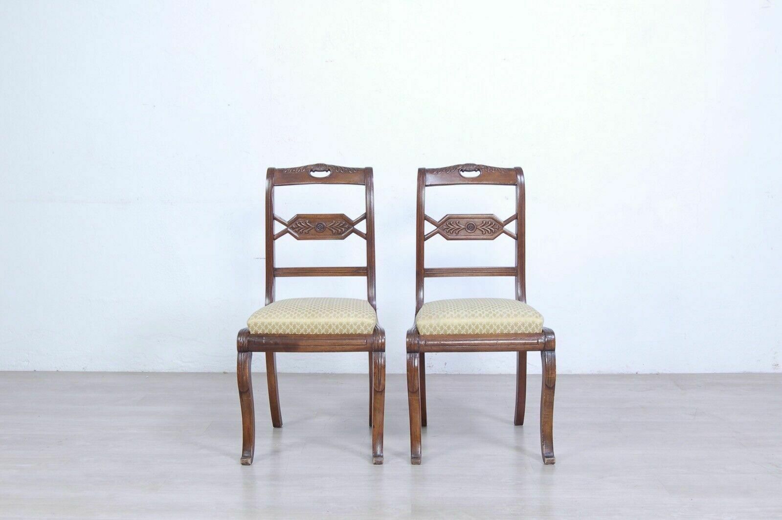Pair Of Old Carved Wooden Chairs, Design And Production From The Early 1900s photo furniture