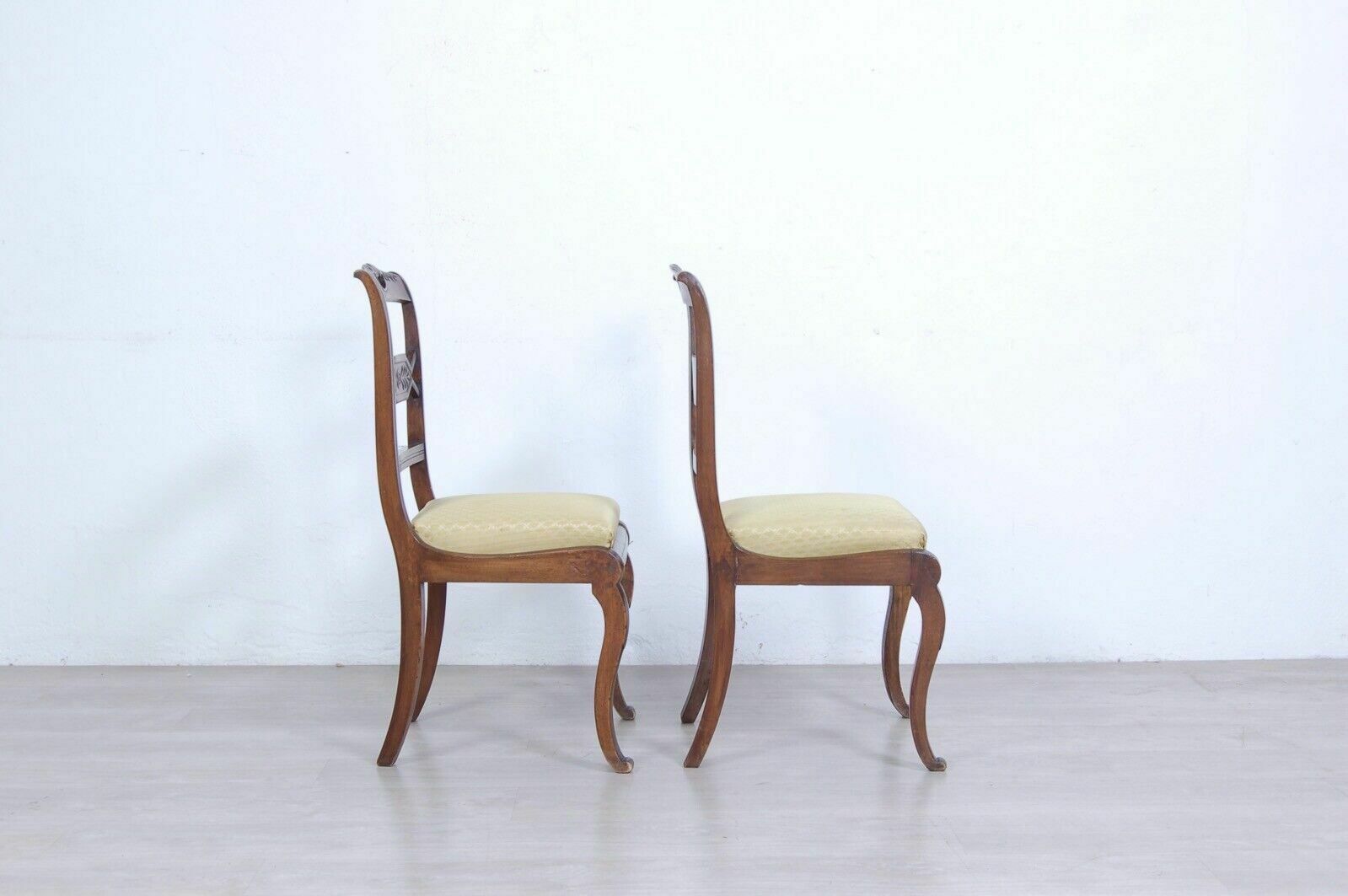 Pair Of Old Carved Wooden Chairs, Design And Production From The Early 1900s photo for sale