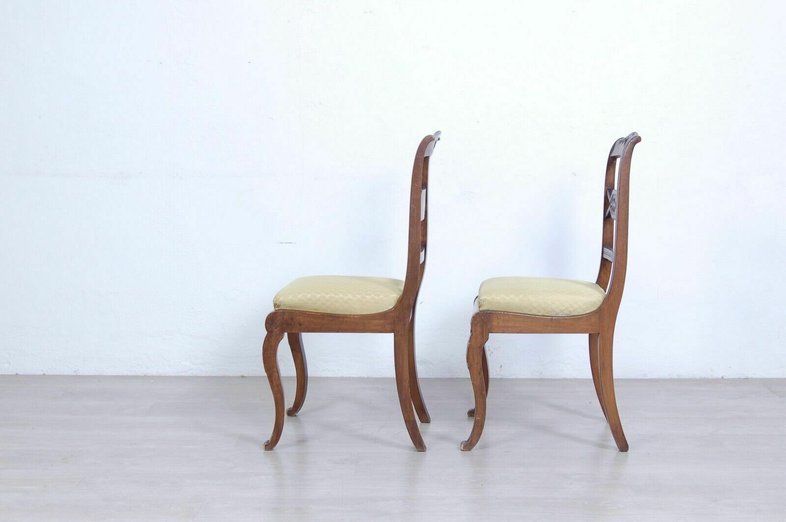 Pair Of Old Carved Wooden Chairs, Design And Production From The Early 1900s photo 252.0