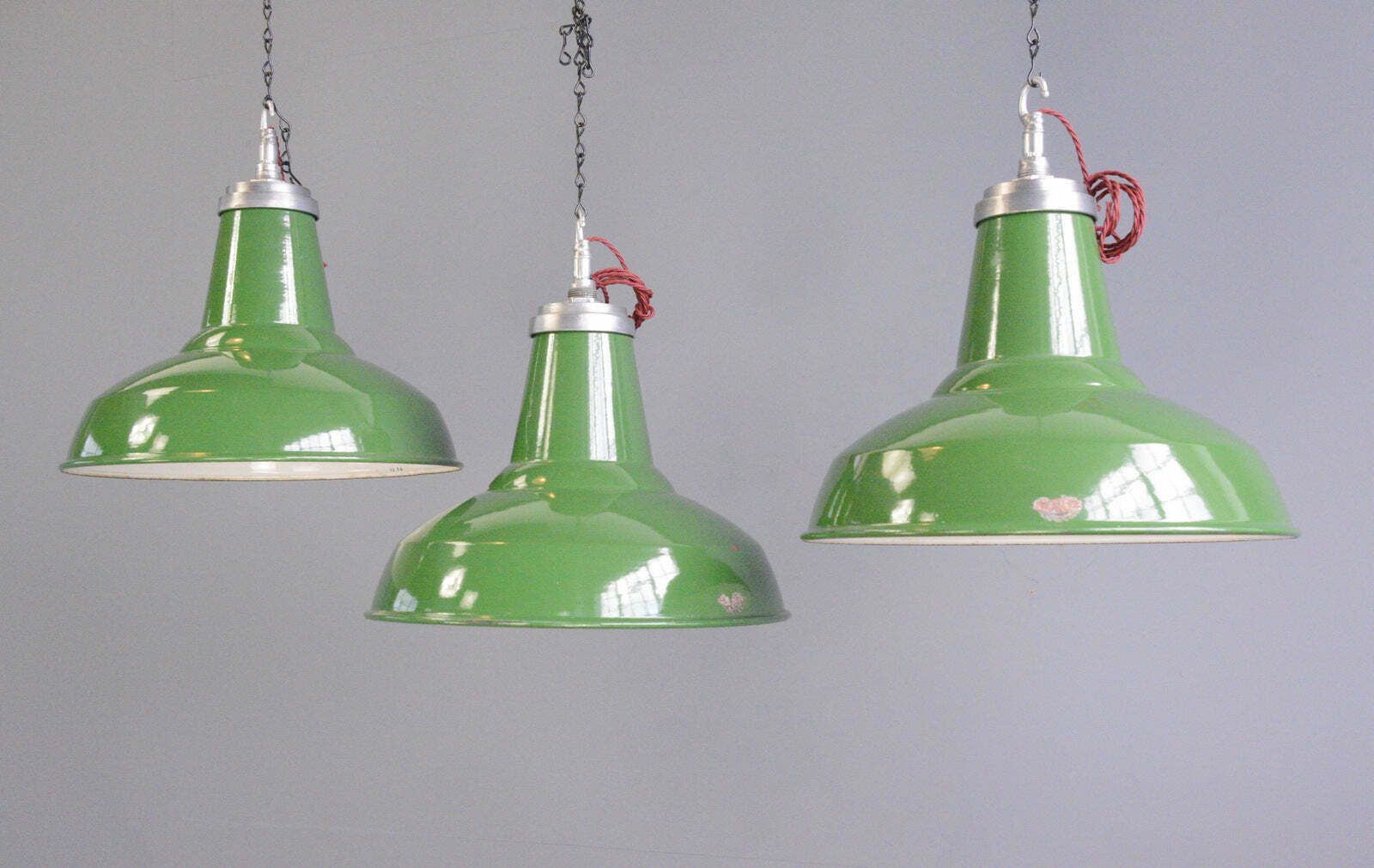 English Factory Lights By Thorlux Circa 1950s photo for sale