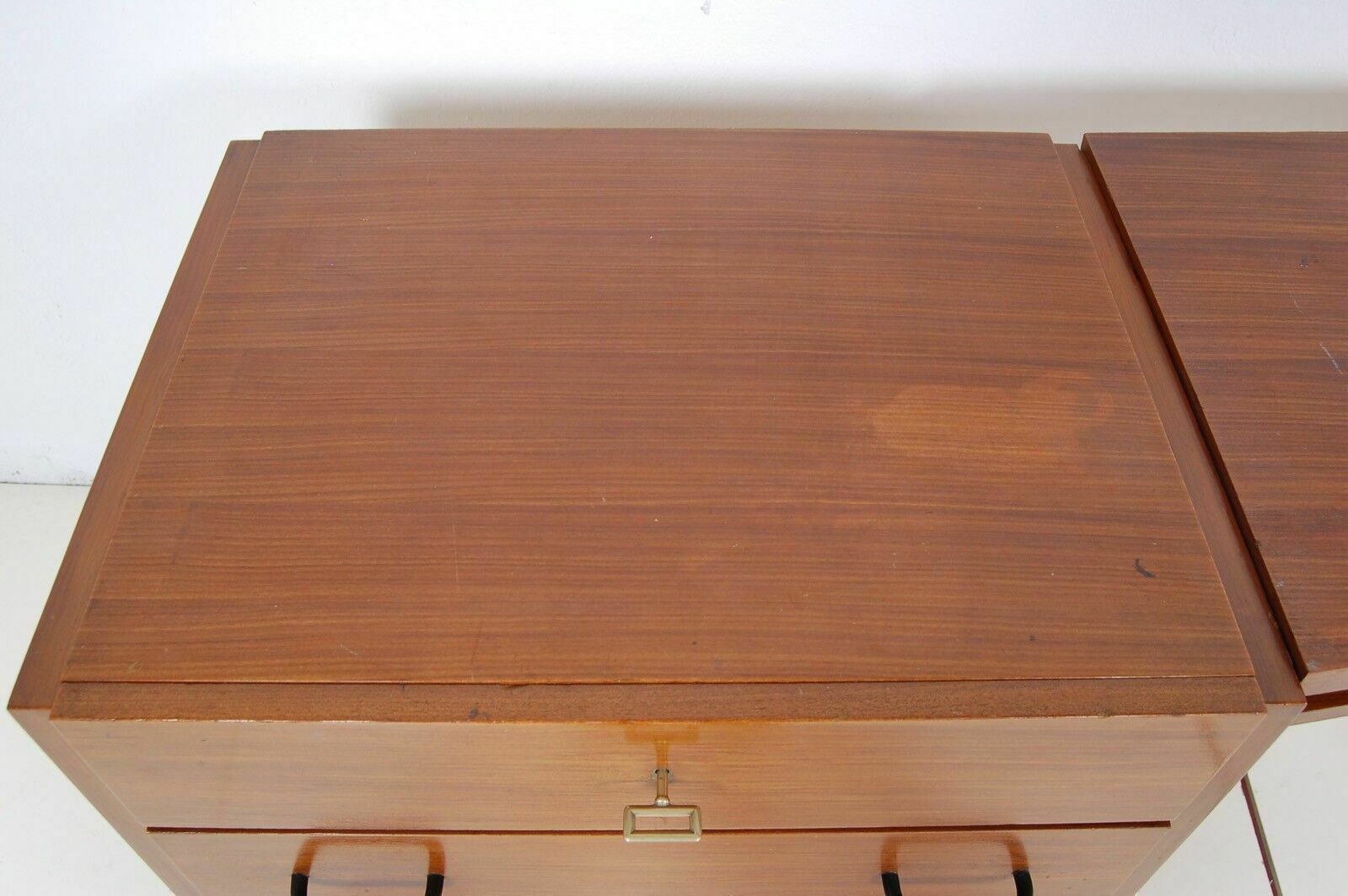 Design Table From The 70s In Steel And Black Enamelled Wood, Square Glass Top photo buy