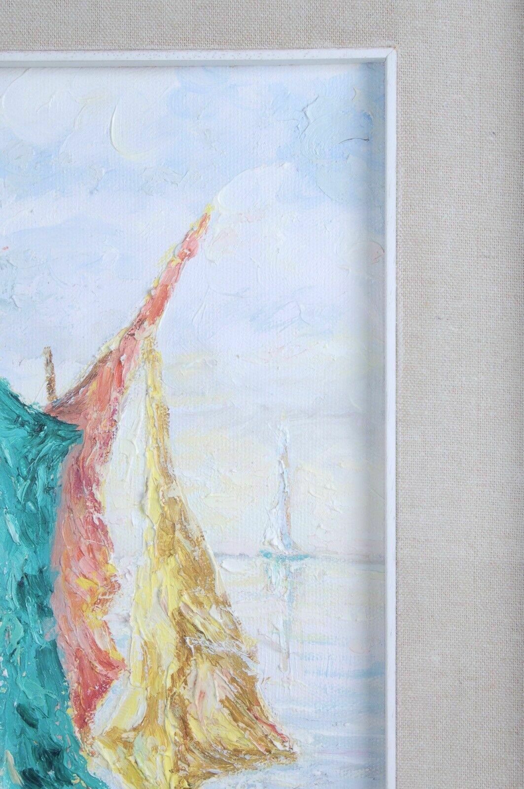 E Frazza Oil Painting On Canvas With Frima Boats photo vinterior