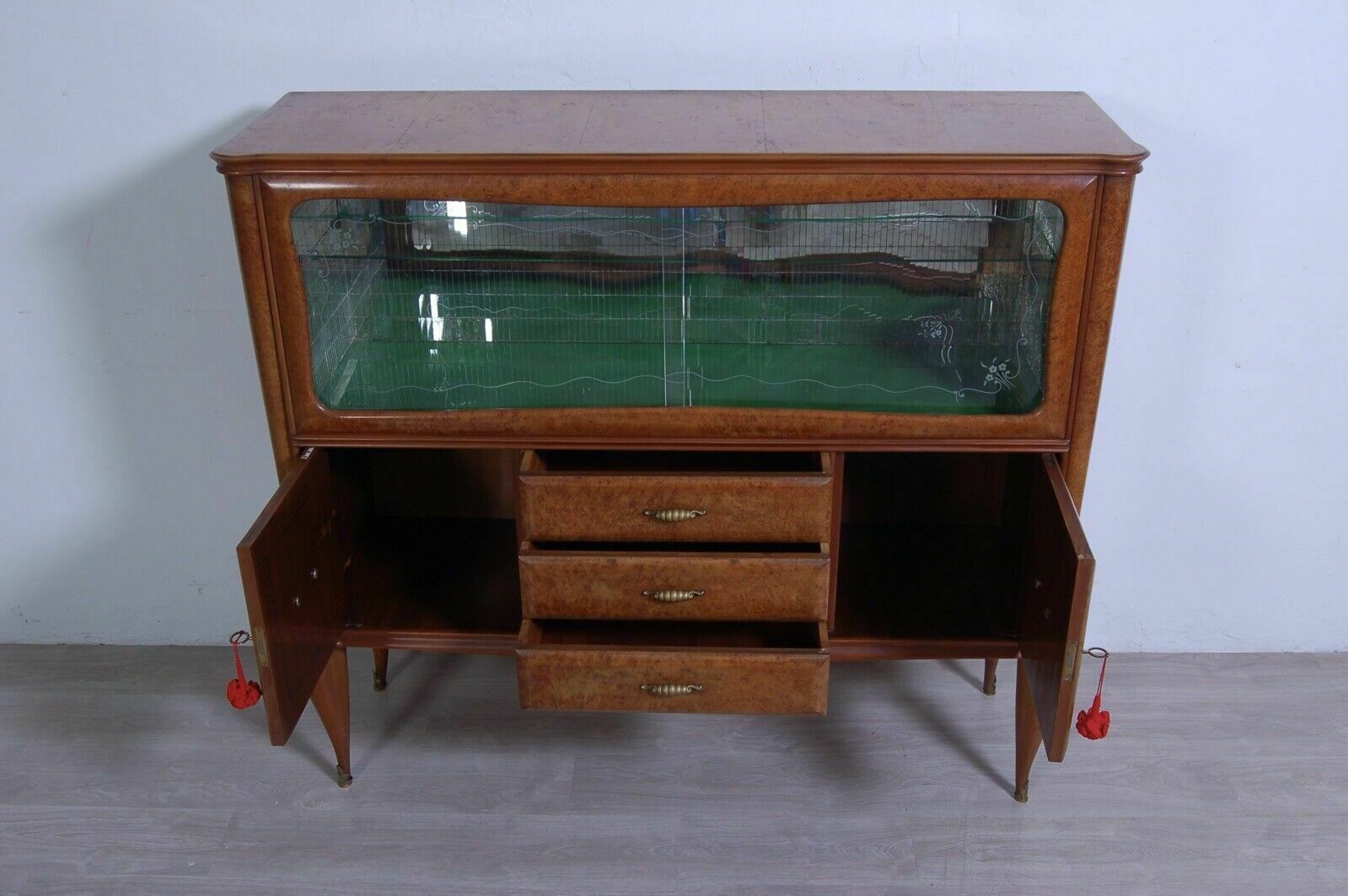 Vintage Sideboard Showcase Design From The 50s Briar Bar Cabinet With Light And Mirror photo buy