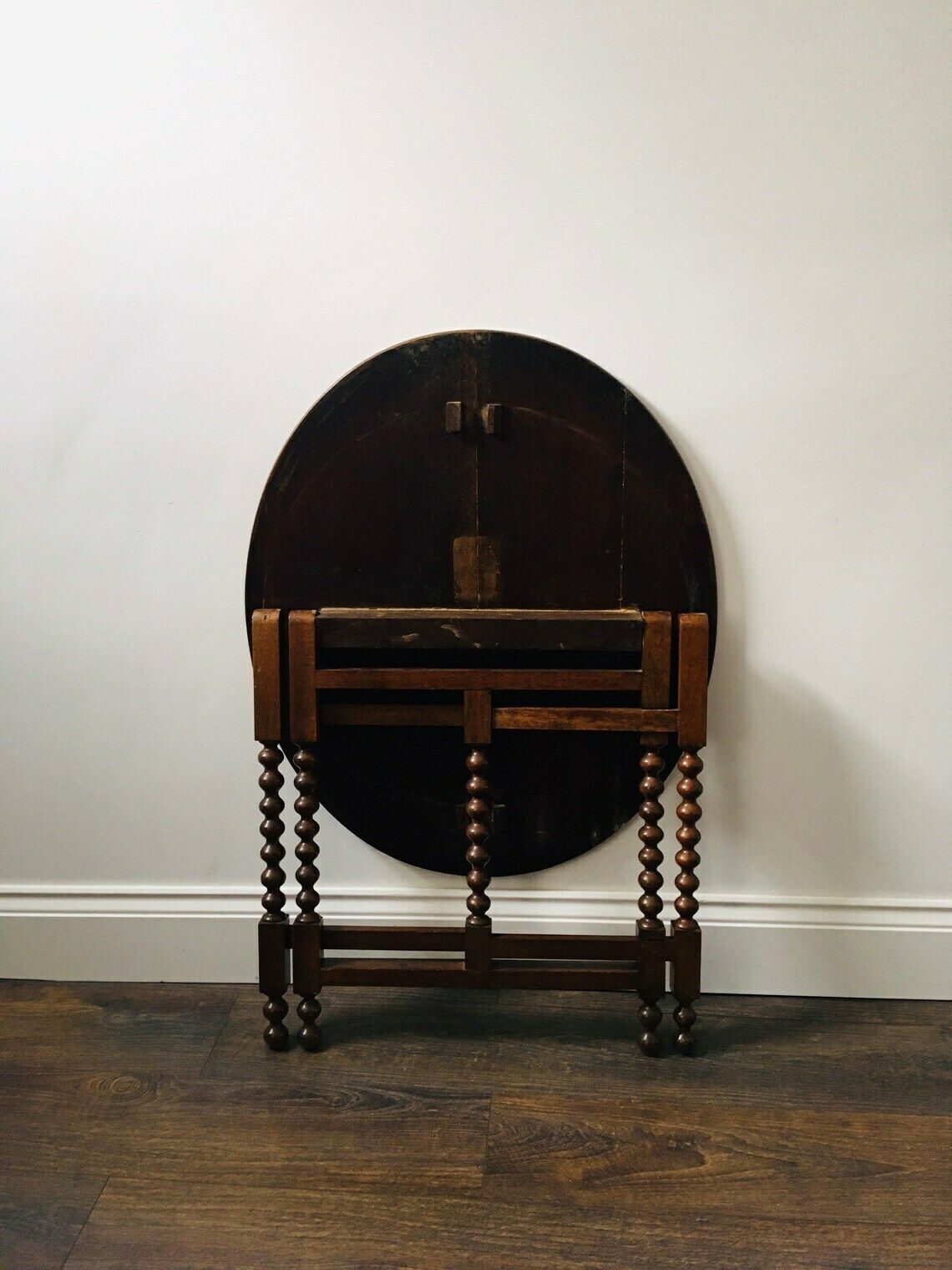 British Folding Bobbin Pin Leg Table photo Furniture