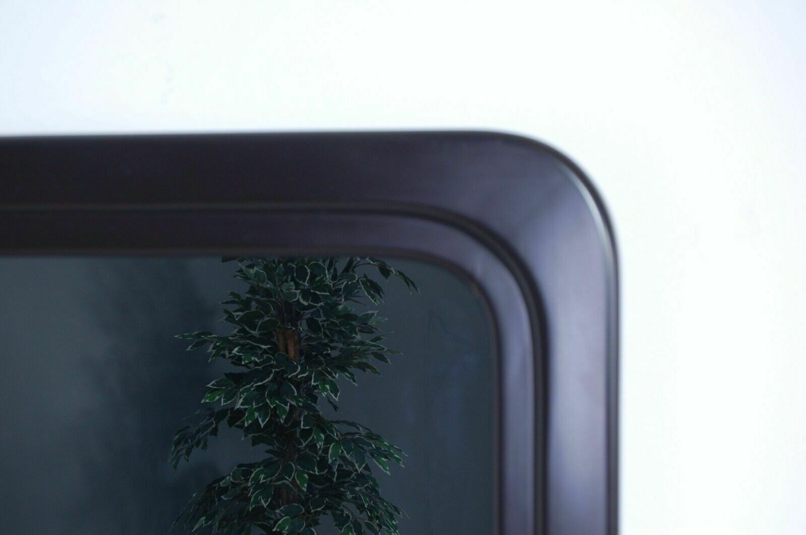 70s Design Square Mirror With Spece Age Brown Lacquered Wooden Frame 70cm photo for sale