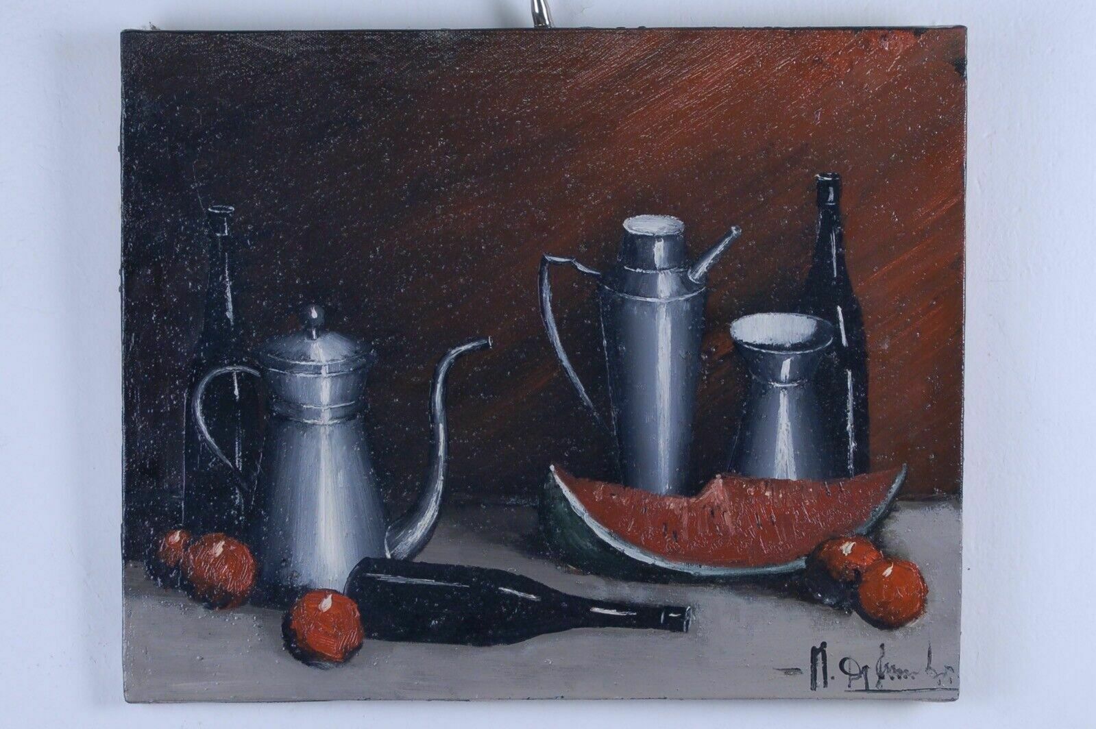 Marcello De Ruschi Still Life Painting Oil On Canvas