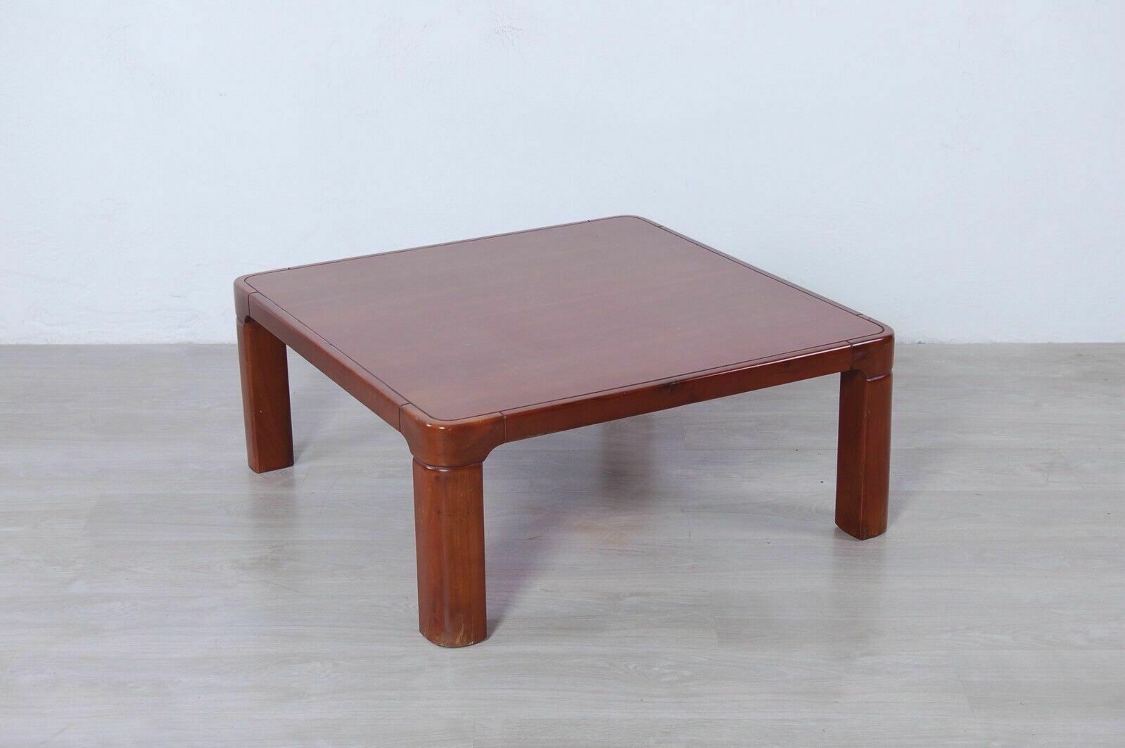 Coffee Table Square Low Wooden Table Design 60s 70s Curves photo furniture