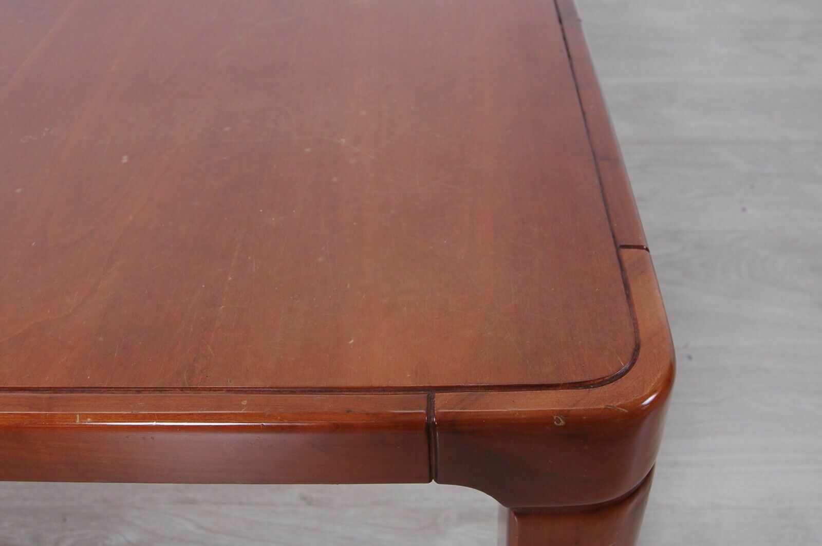 Coffee Table Square Low Wooden Table Design 60s 70s Curves photo vintage