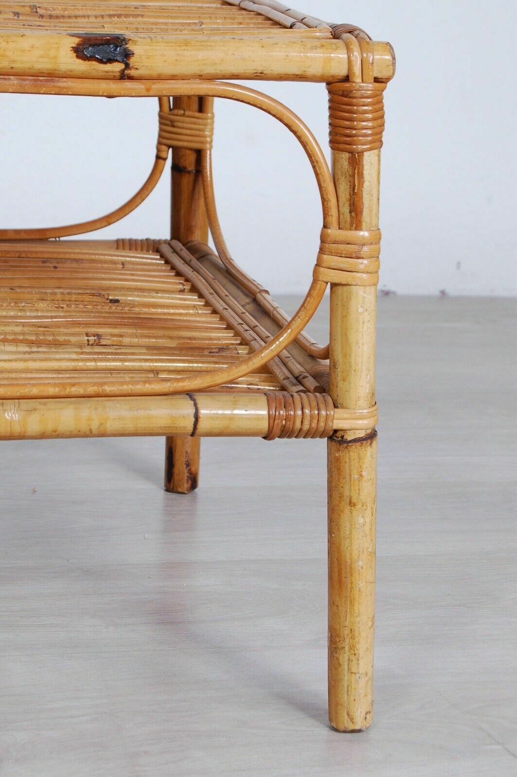 Elegant Bamboo And Wicker Living Room Tea Table 80x52cm Height 49cm photo buy