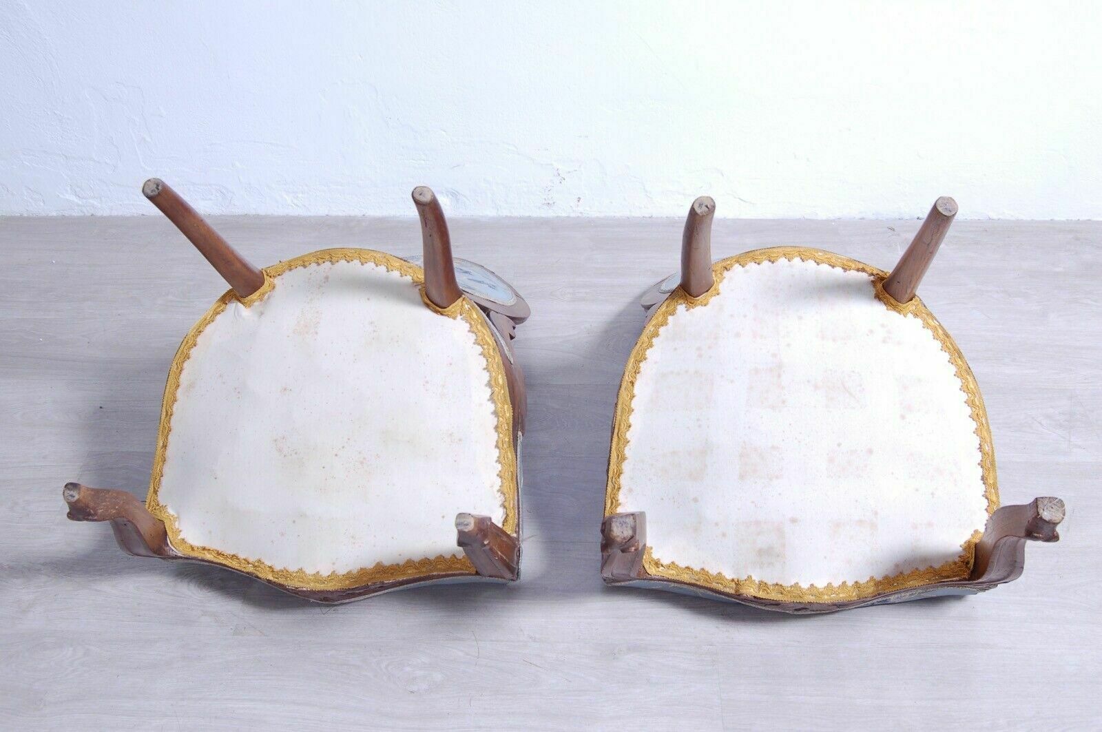210.0 Pair Of Armchairs From The Late 19th Century In Antique Walnut Wood. Antique Bedroom Armchair Chair photo