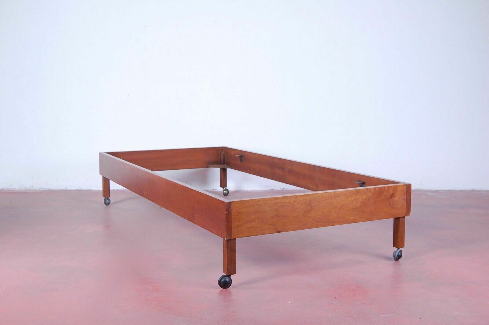 Single Bed Structure, 1950s Design, Italian Manufacture. With Wheels