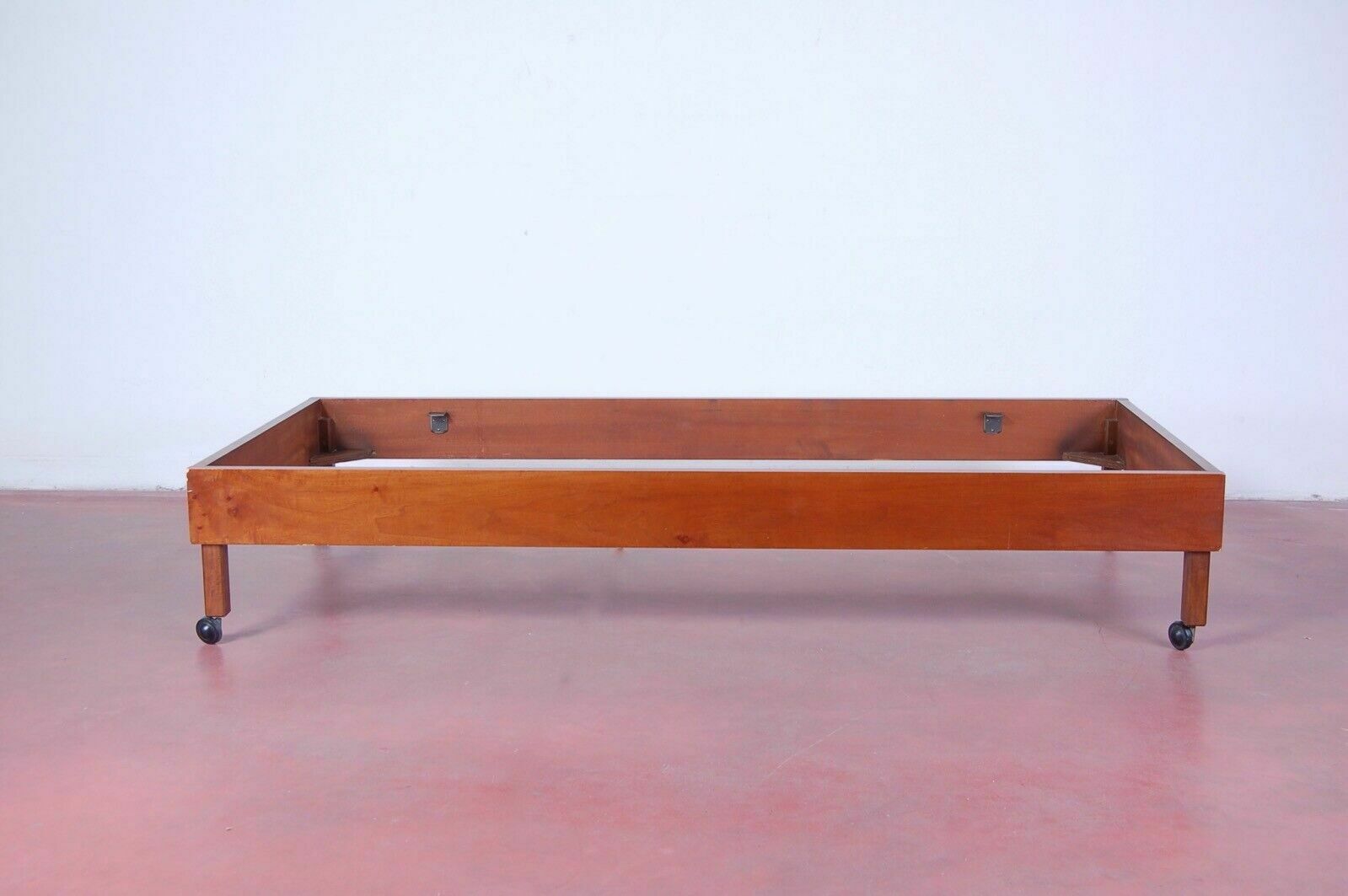 Single Bed Structure, 1950s Design, Italian Manufacture. With Wheels photo for sale