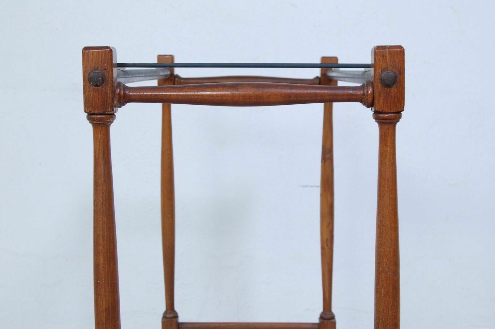 Vintage Tv Trolley Serving Cabinet With Wheels Glass Shelves photo vinterior