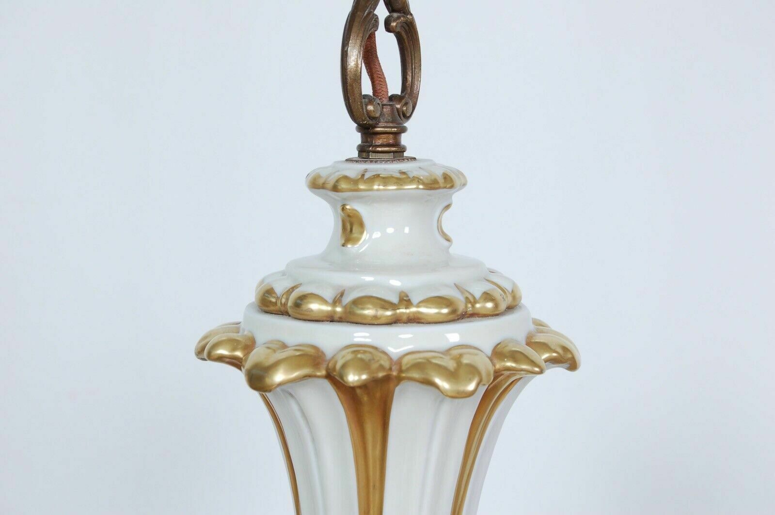 Capodimonte Chandelier 6 Lights Grandmother's Lamp Ceramic Arms Flowers photo Lighting