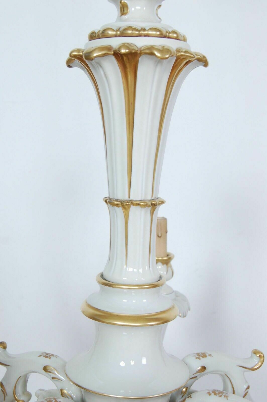 Capodimonte Chandelier 6 Lights Grandmother's Lamp Ceramic Arms Flowers photo 263.0