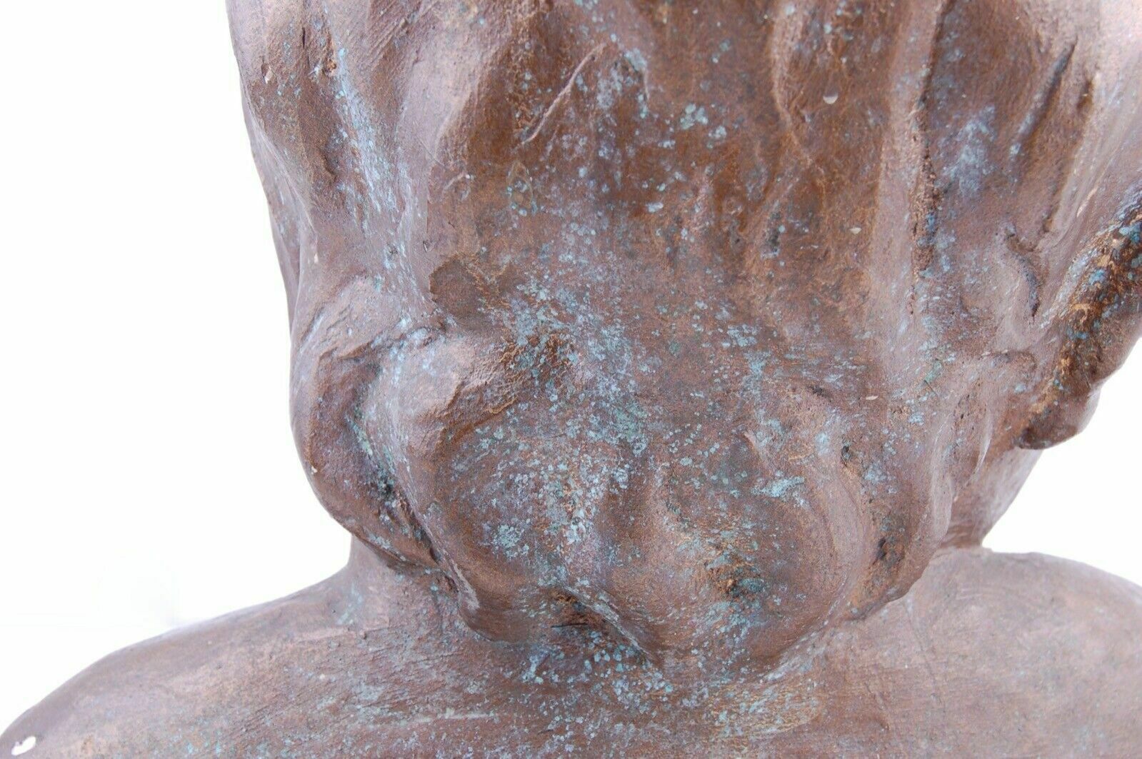 photo for sale Half Bust Of A Child Luigi Ferrario Bronze Colored Plaster Height 34 Cm.