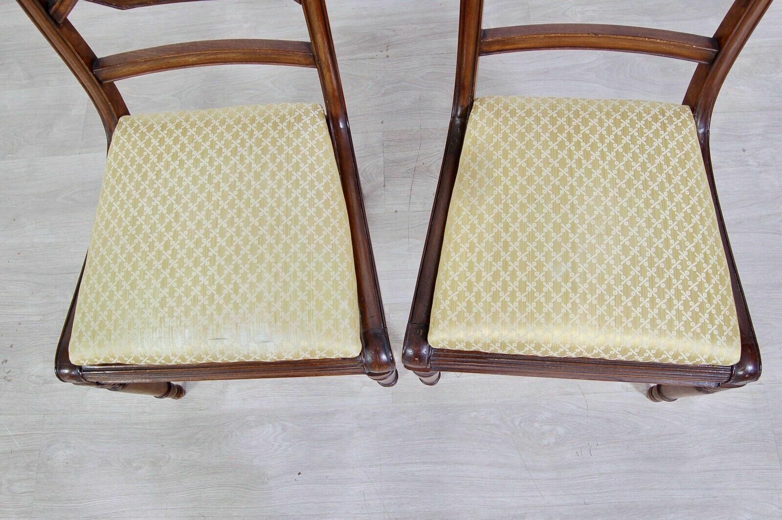 photo furniture Old Wooden Chairs Early 1900s Antique Carvings Classic Seats