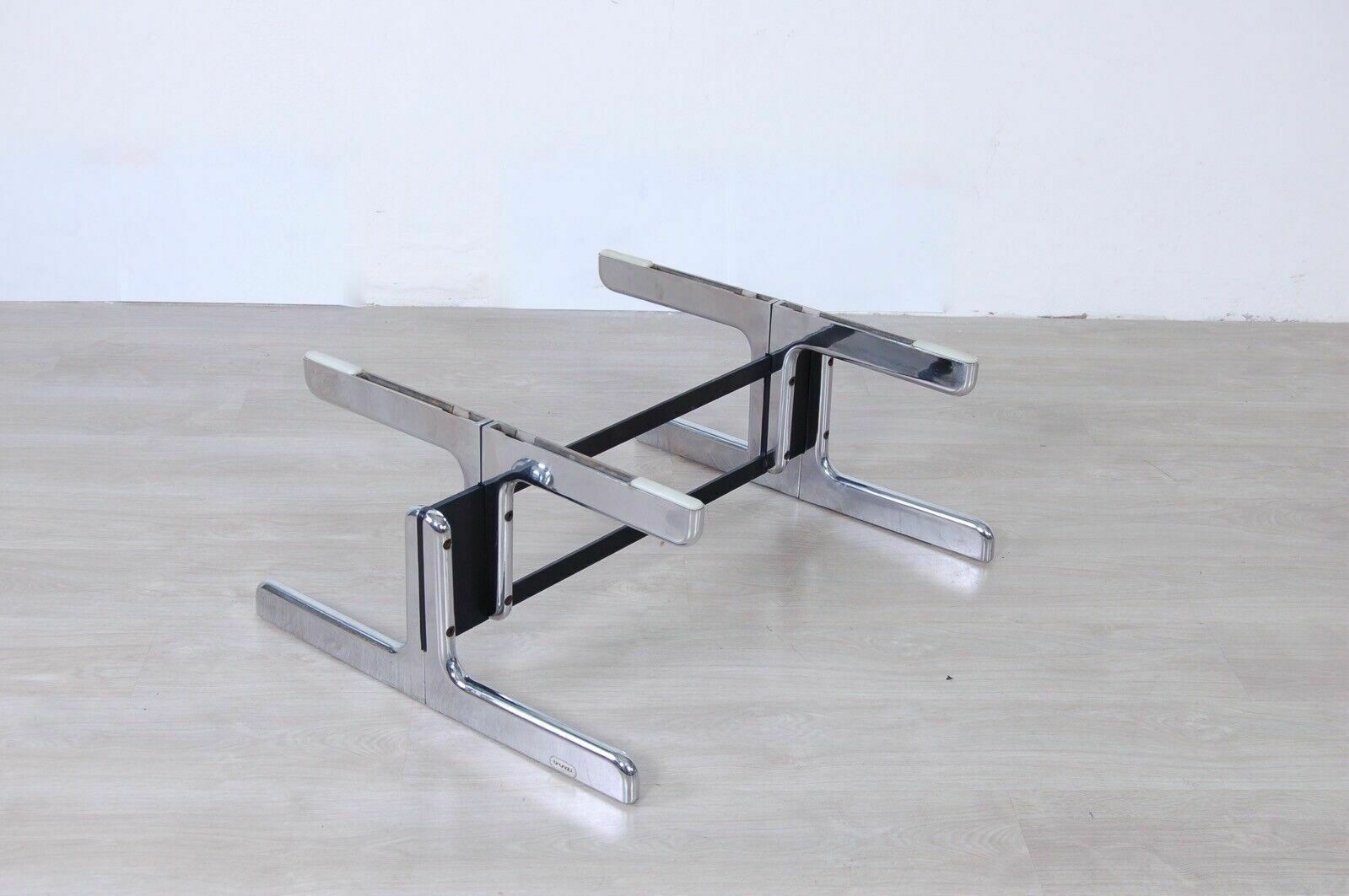 1053.0 Pair Of Granite Steel Tables Designed By Ammannati Vitelli Bruno Brunati From The 70s photo
