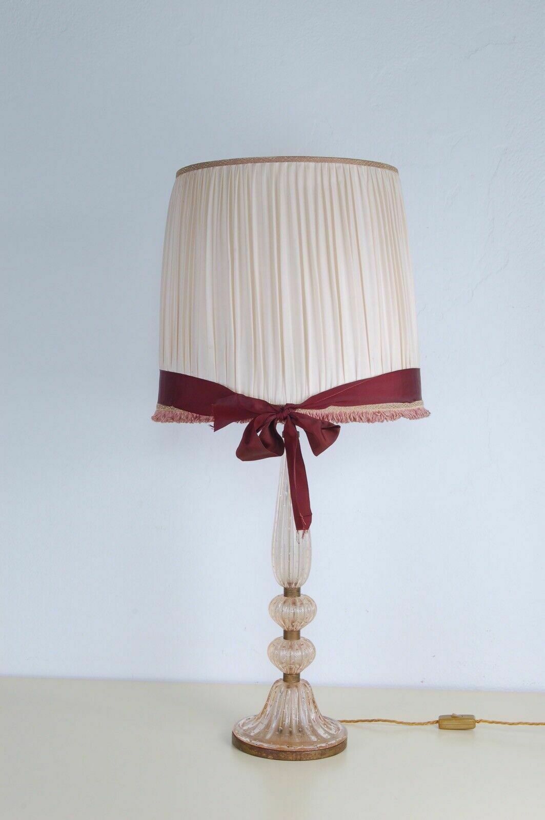 Barovier & Toso Ancient Venetian Table Lamp In Early 1900s Bullicante Murano Glass