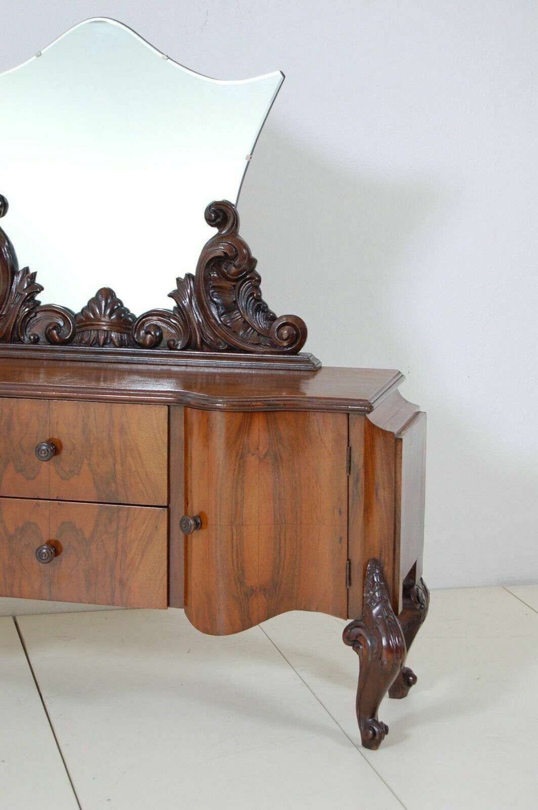 Chippendale Petineuse In Briar With Large Mirror, Two Doors, Two Drawers photo for sale