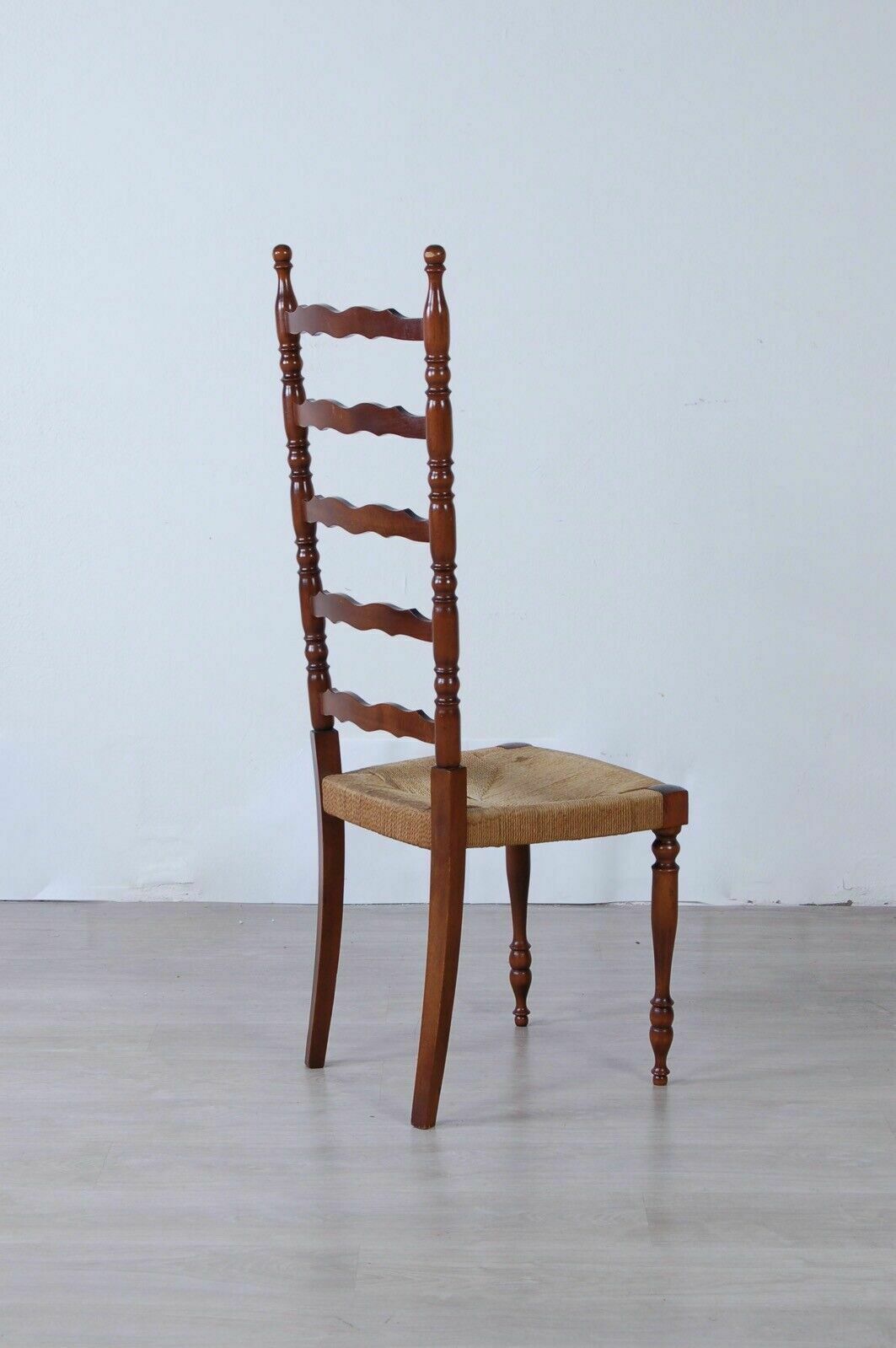 photo for sale High Back Wooden Chair With Straw Seat Design And Production In The 50s