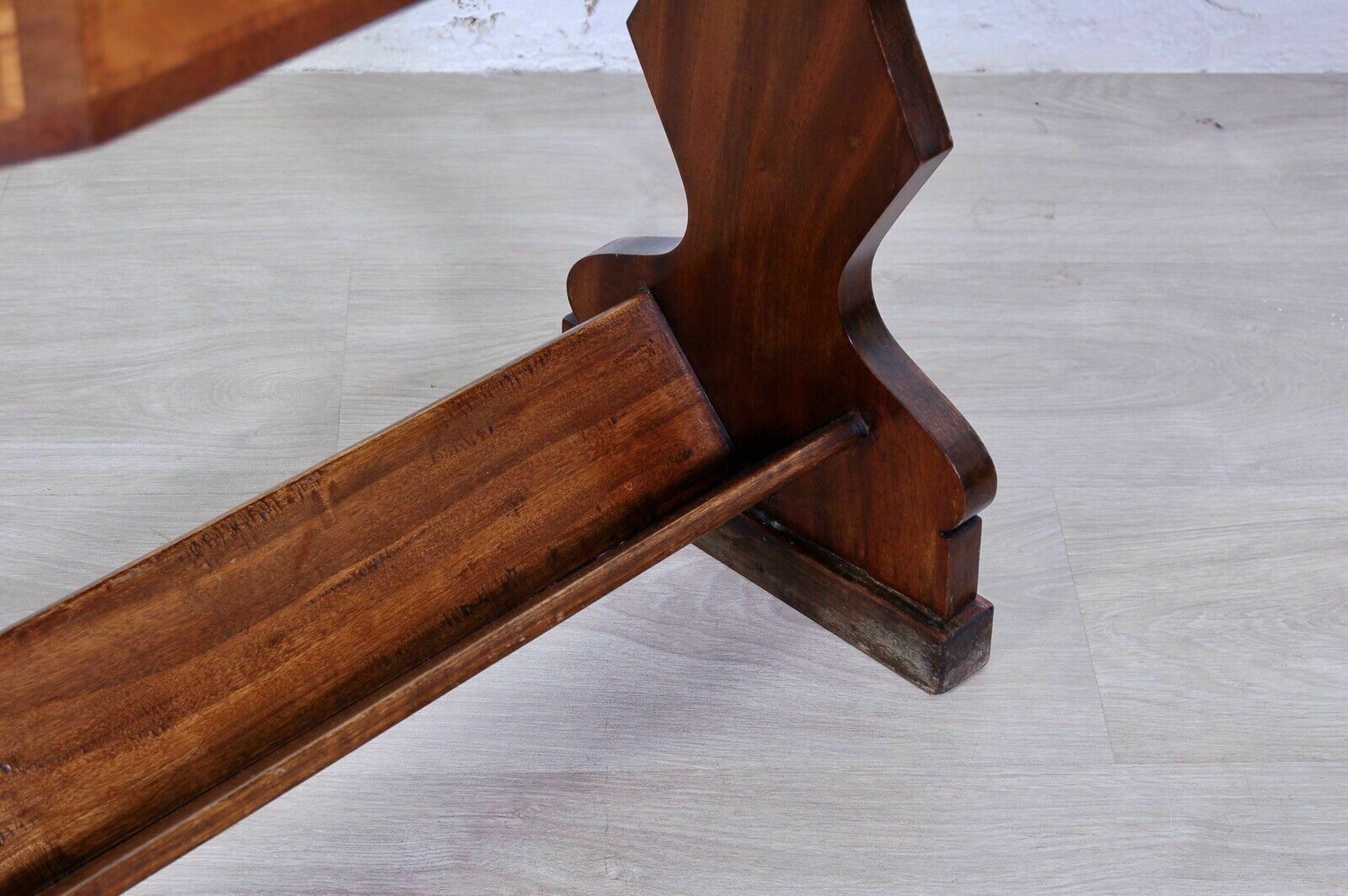 126.0 Antique Coffee Table From The Early 1900s. Coffee Table Inlaid With Beautiful Shapes In Briar photo