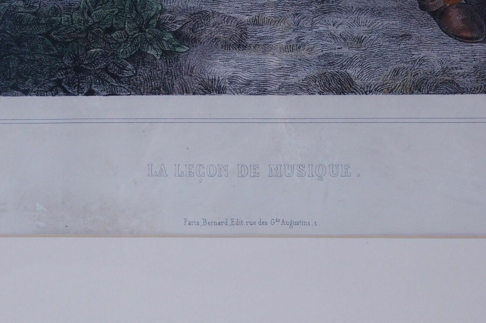 Pair Of Watercolor Lithographs. Peyre Jules. Bernard, Bequet, Paris. Early 1800s photo 263.0