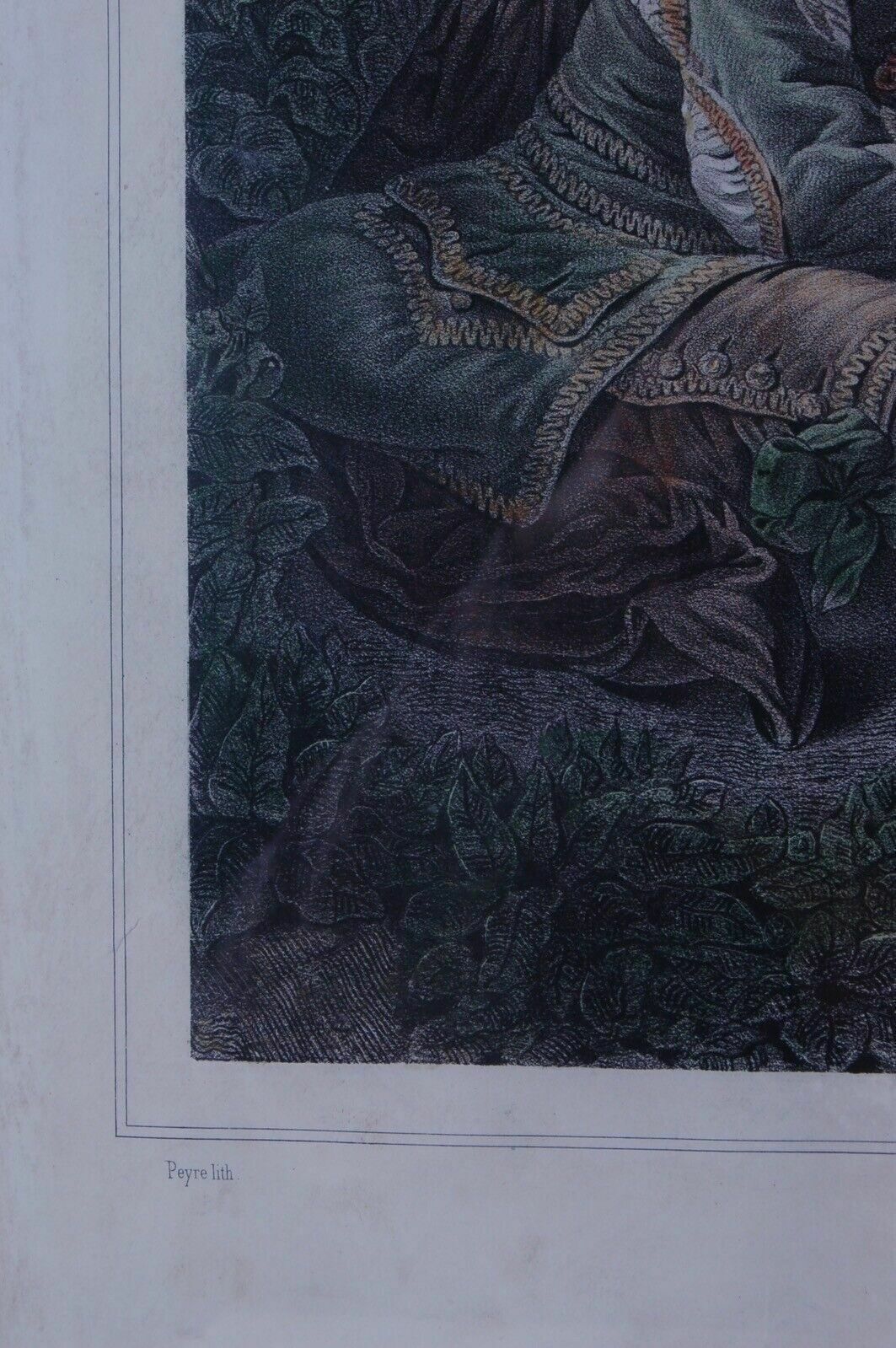 Pair Of Watercolor Lithographs. Peyre Jules. Bernard, Bequet, Paris. Early 1800s photo vinterior