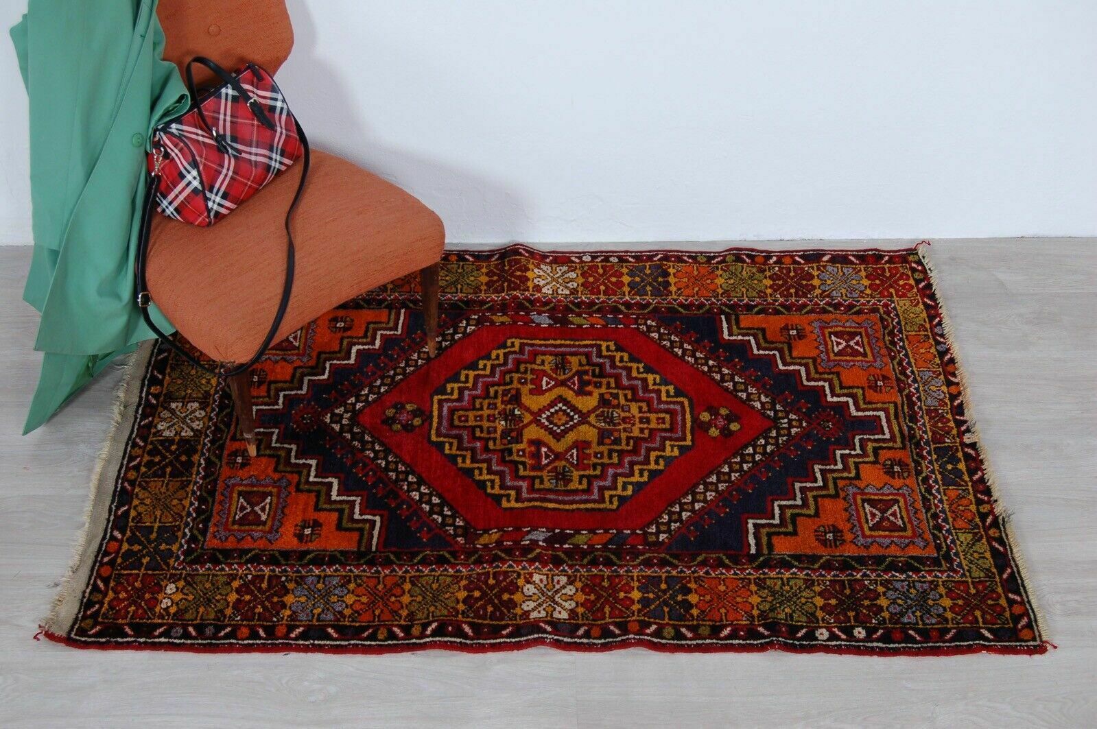 Pakistani Short Pile Rug Oriental Motifs Asymmetrical photo furniture