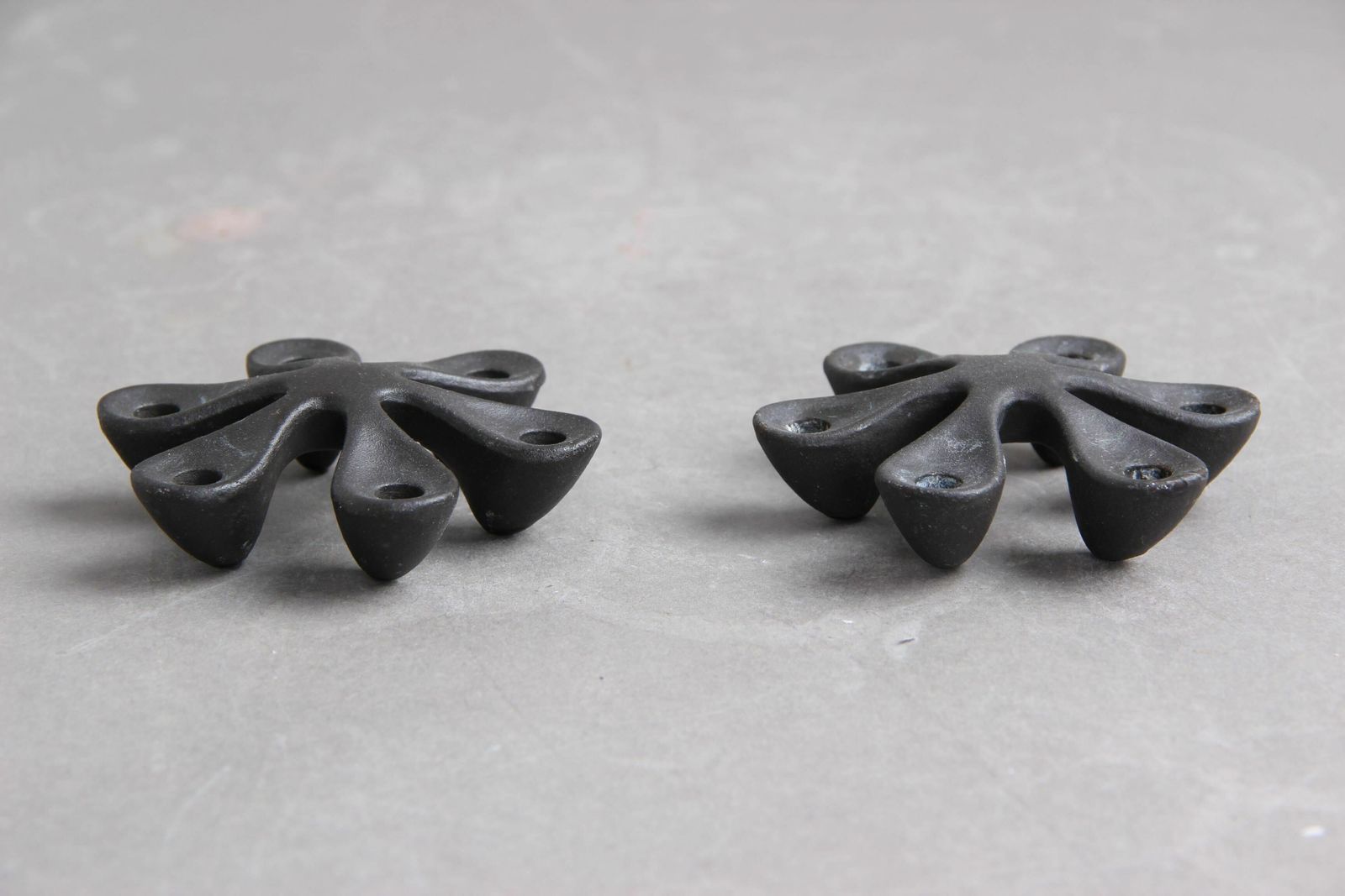 Quistgaard Iron Candlestick Ihq Denmark Danish Design 1960s, Set Of 2